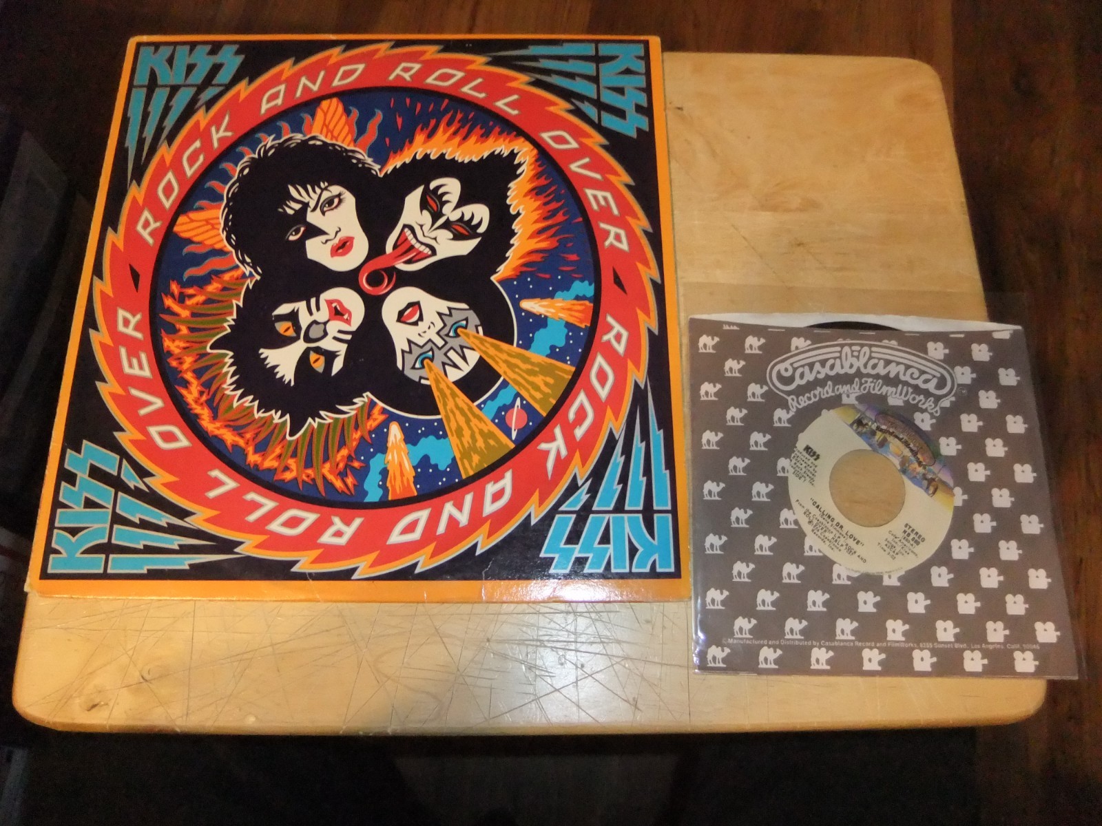 VTG 1976 KISS Rock & Roll Over Vinyl Record LP NBLP 7037 VG TESTED COND W/ 45