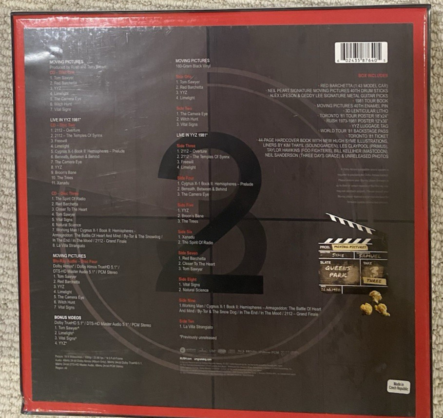 RUSH Moving Pictures 40th Anniversary Super Deluxe Box 5LP 3CD 1BD + More NEW