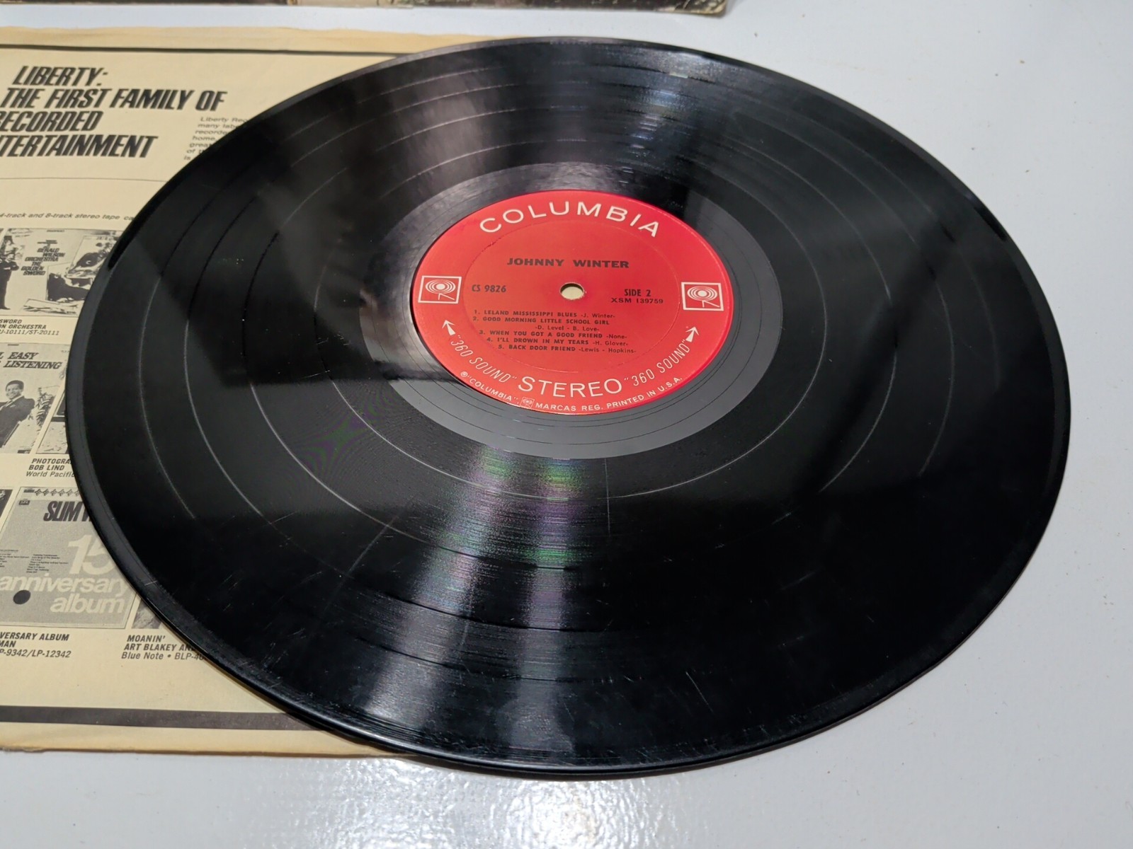 ✨VINTAGE✨Johnny Winter: Self Titled Vinyl Record Album LP Columbia CS 9826, 1969