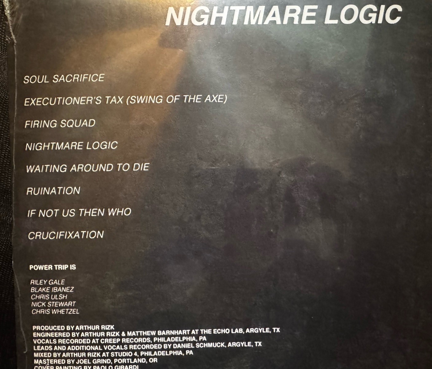 Power Trip ‎– Nightmare Logic Yellow/Black Swirl SEALED