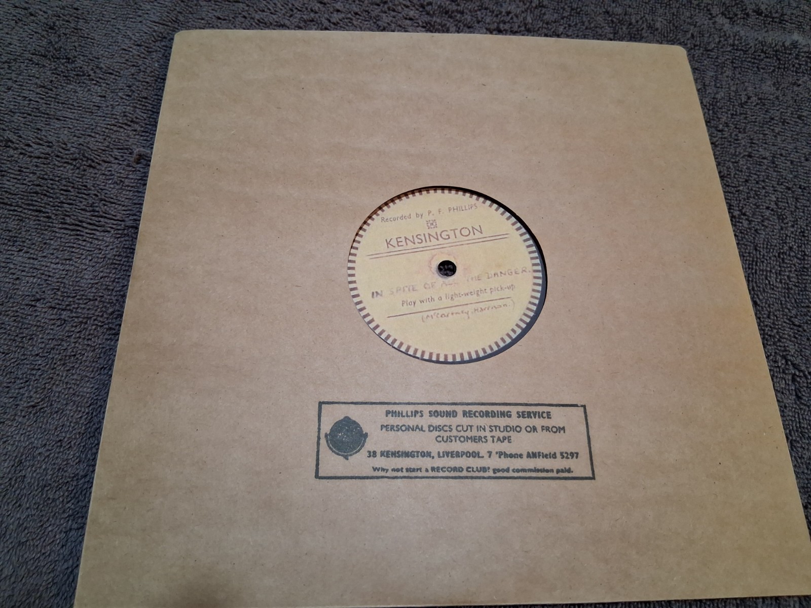 THE QUARRYMEN / (EARLY BEATLES) / ORIGINAL 78 DISC RECORDING / REPLICA