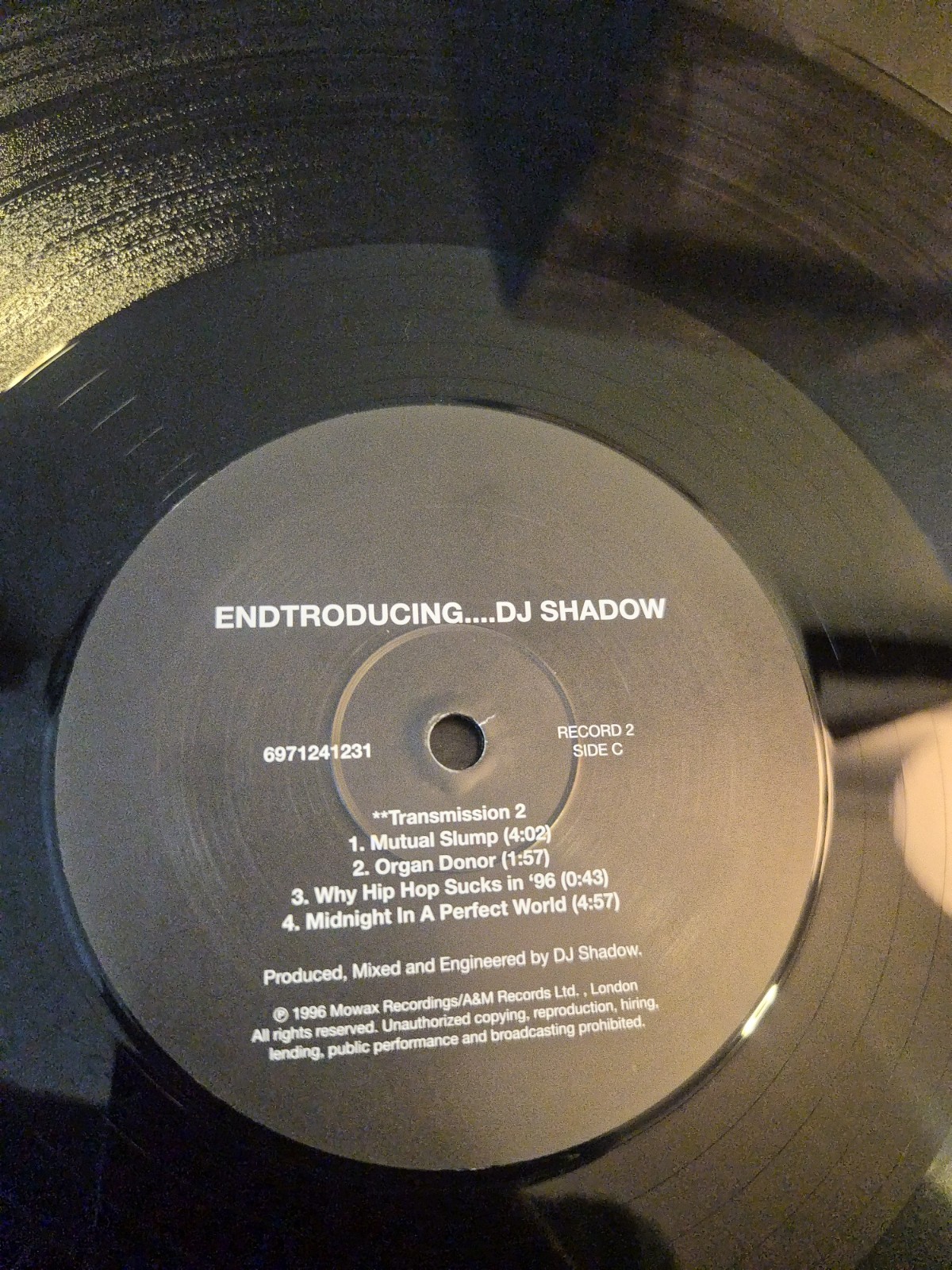 DJ Shadow Endtroducing 2LP Vinyl 1996 Mo’ Wax Classic Hip-Hop Record EX👍