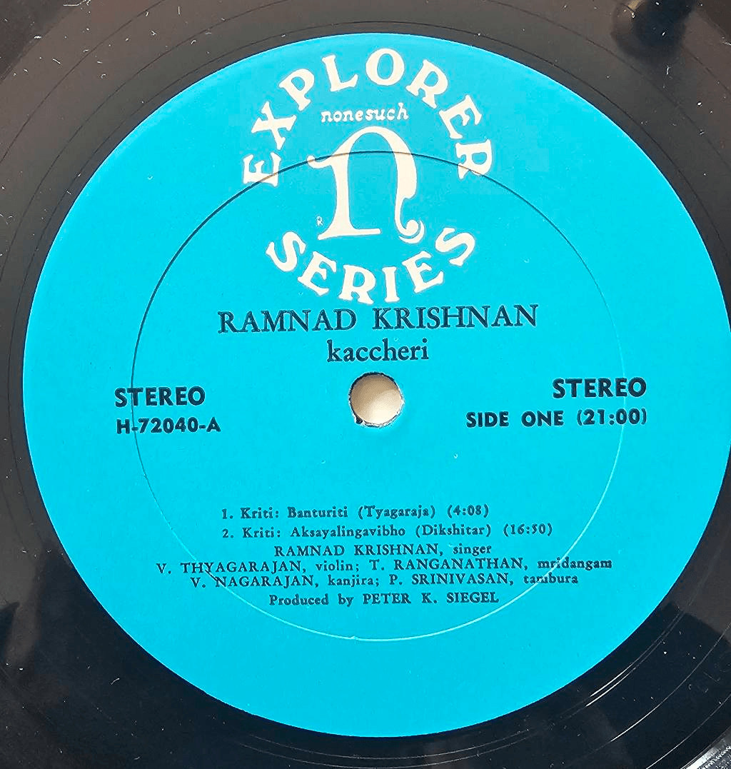 IN SHRINK Ramnad Krishnan Kaccheri LP NM/EX Indian Classical