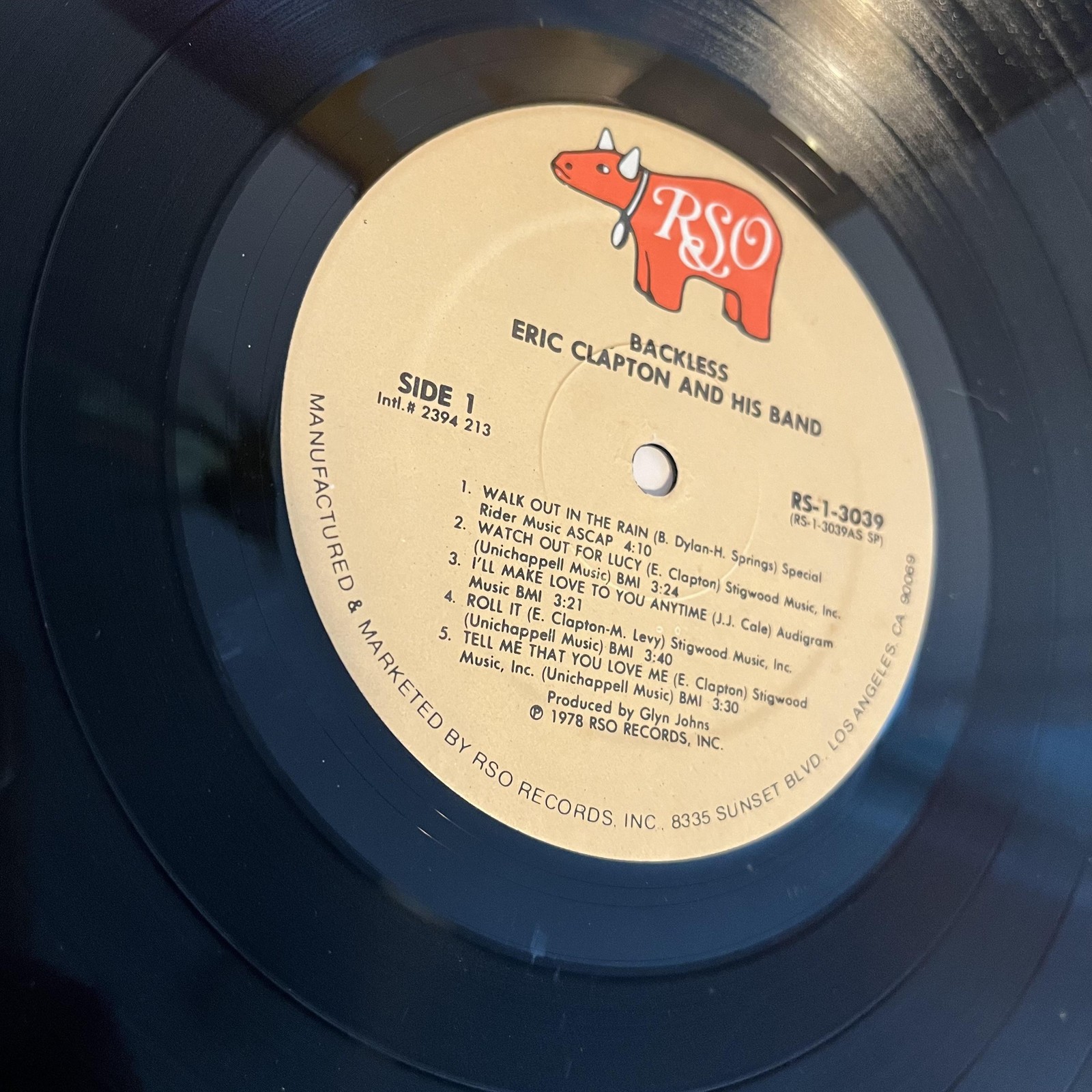 Eric Clapton Backless 12″ Black Vinyl LP 1978 USA Blues Classic Rock Vintage