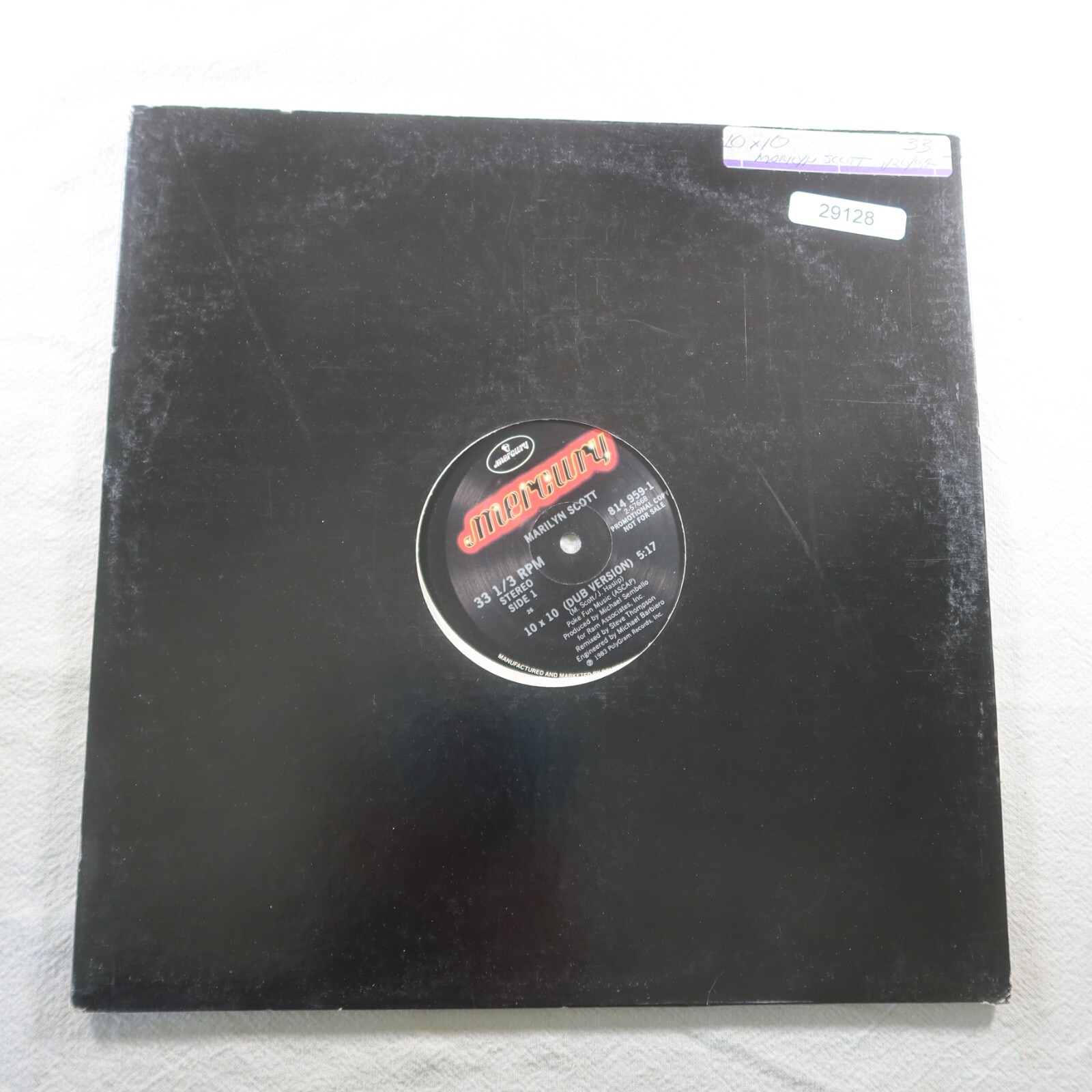 Marilyn Scott 10 X 10 PROMO SINGLE Vinyl Record Album
