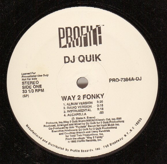 DJ Quik – Way 2 Fonky / Mo Pussy (12″) (Very Good Plus (VG+)) – 4174958133