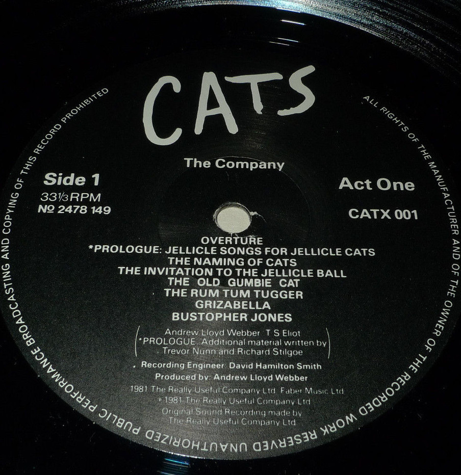 CATS ORIGINAL CAST RECORDING 2x LP ANDREW LLOYD WEBBER ELAINE PAIGE ao CATX001