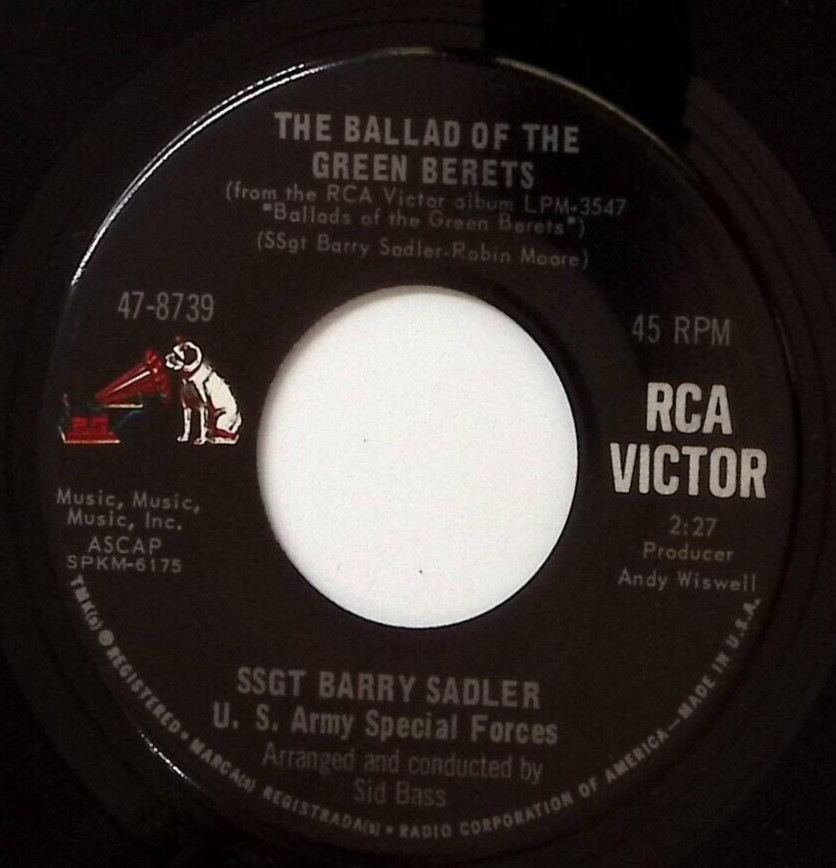 SSGT BARRY SADLER LETTER FROM VIETNAM/THE BALLAD OF THE GREEN…VINYL 45 58-165