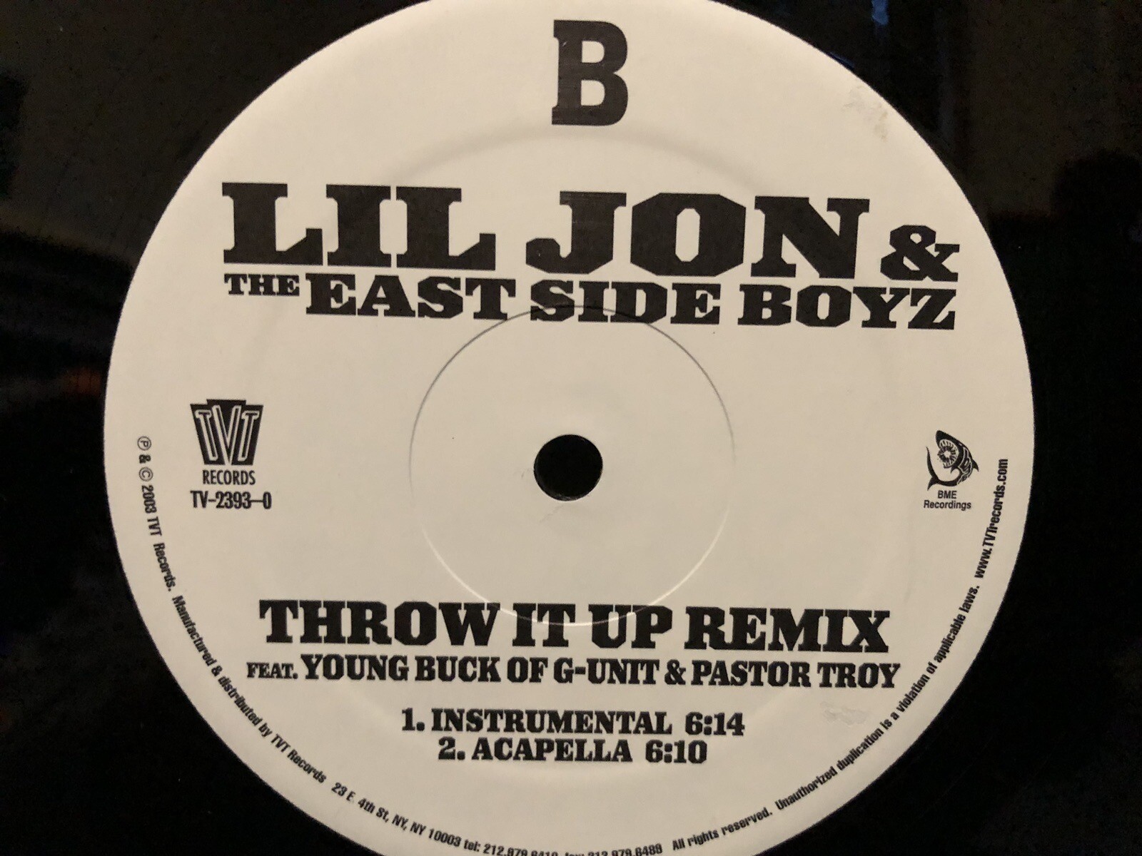 Lil Jon 12” Throw It Up Remix – VG++ Promo