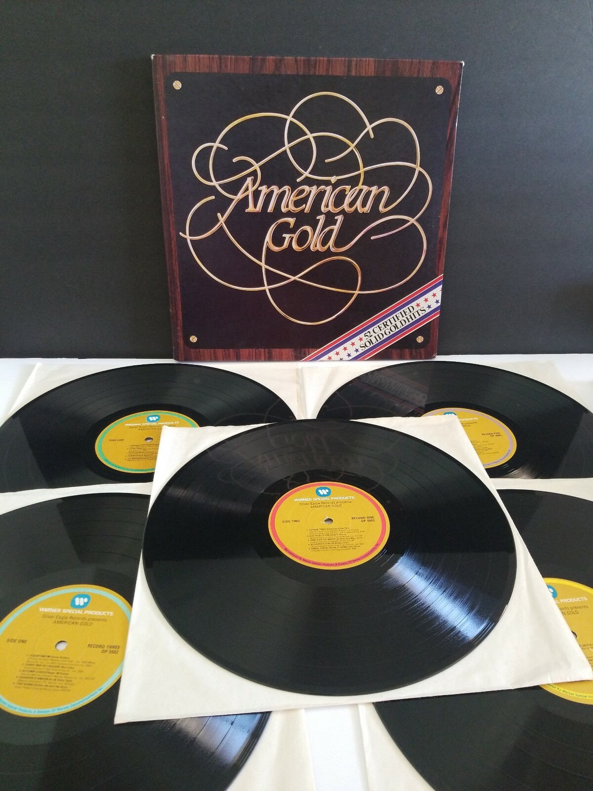 AMERICAN GOLD 52 CERTIFIED SOLID GOLD HITS SET OF 5 LP VINYL EXCELLENT TESTED