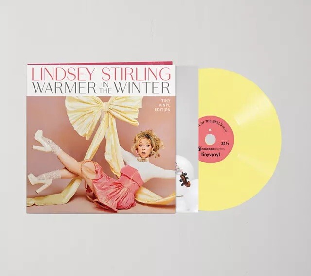 Lindsey Stirling & Sabrina Carpenter Warmer In The Winter Yellow Tiny Vinyl