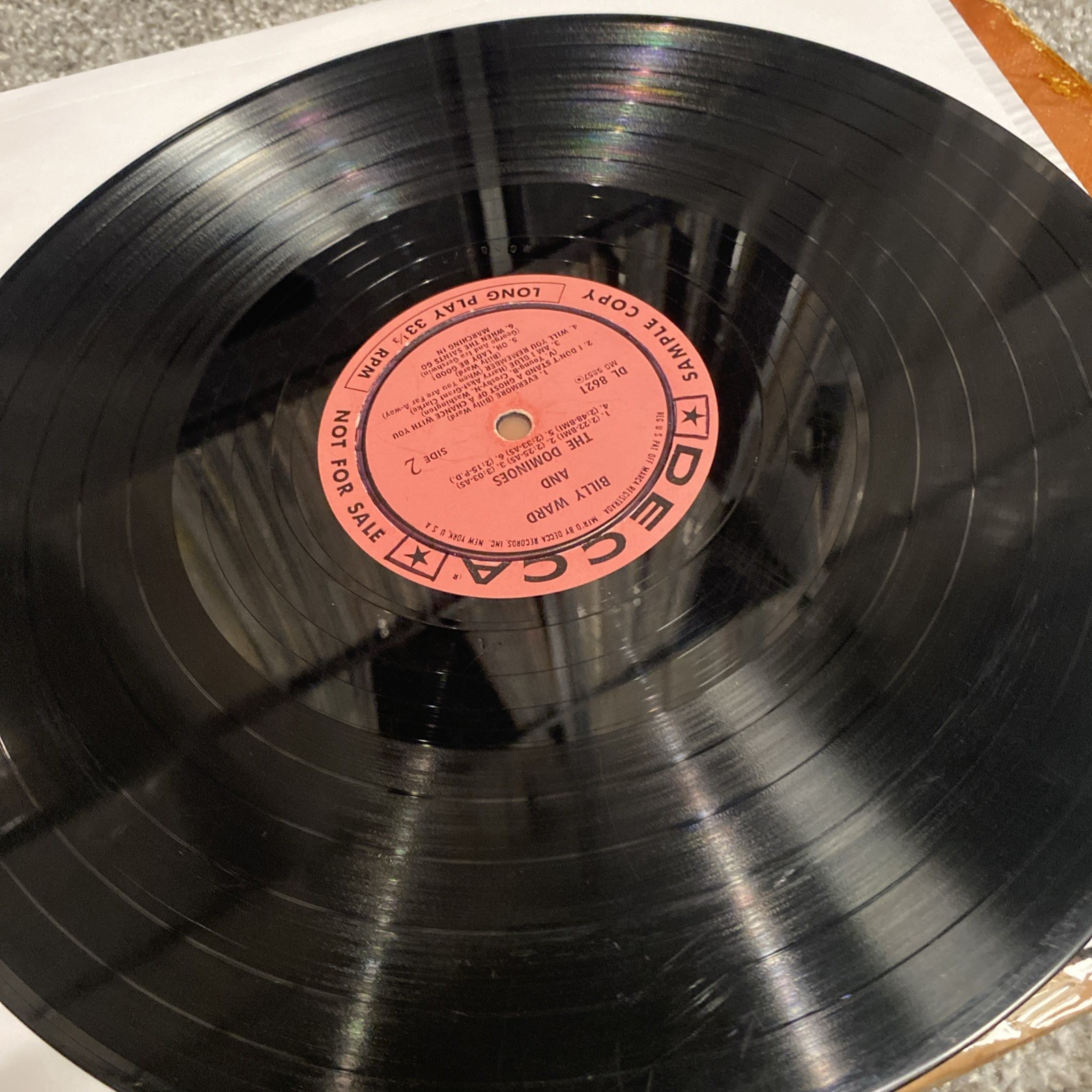 Original Billy Ward And The Dominoes 1958 Pink Label Promo DJ WLP Decca DL8621