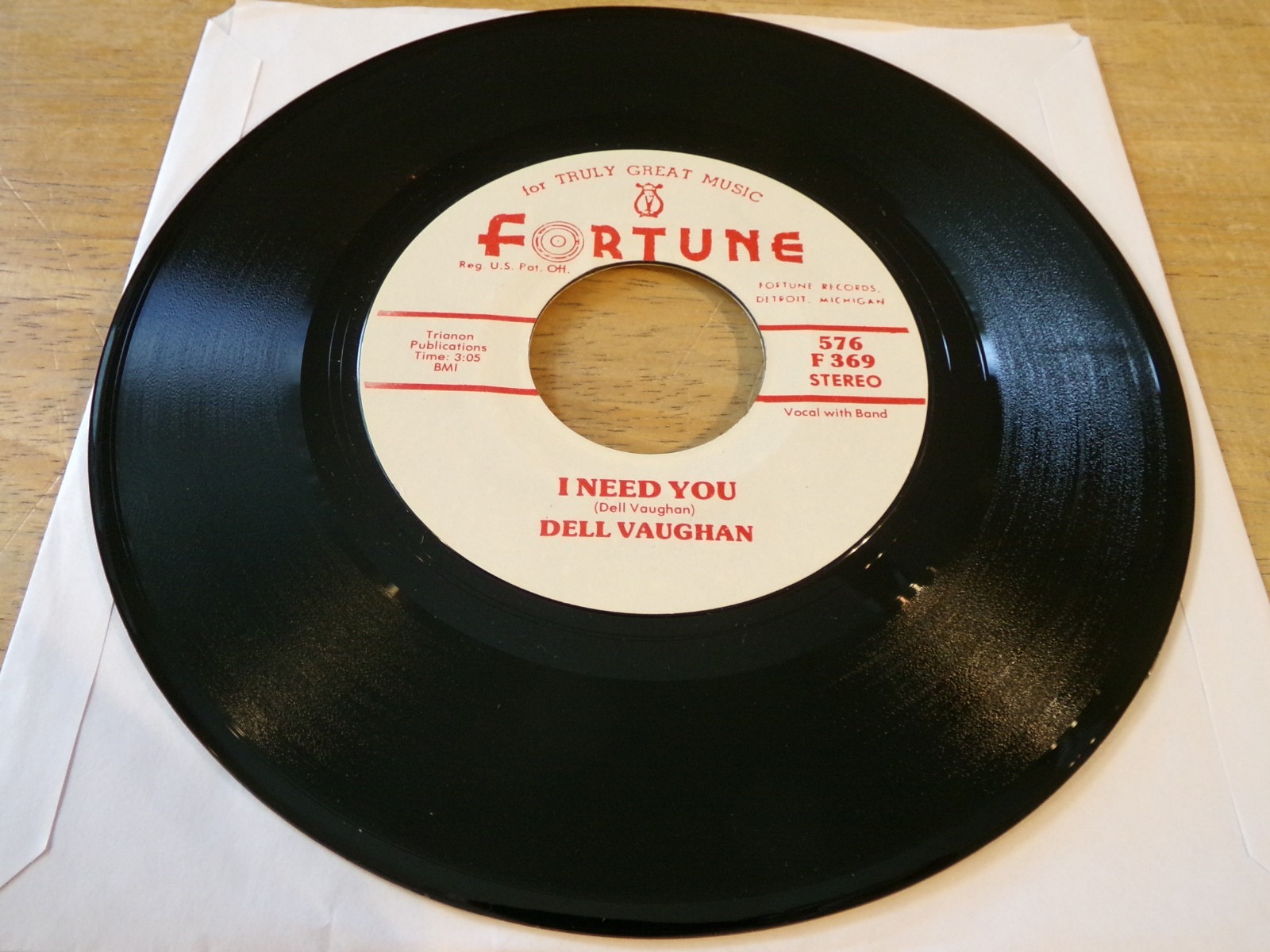 Dell Vaughan 45 – I Need You – Fortune 576 Prev. unreleased