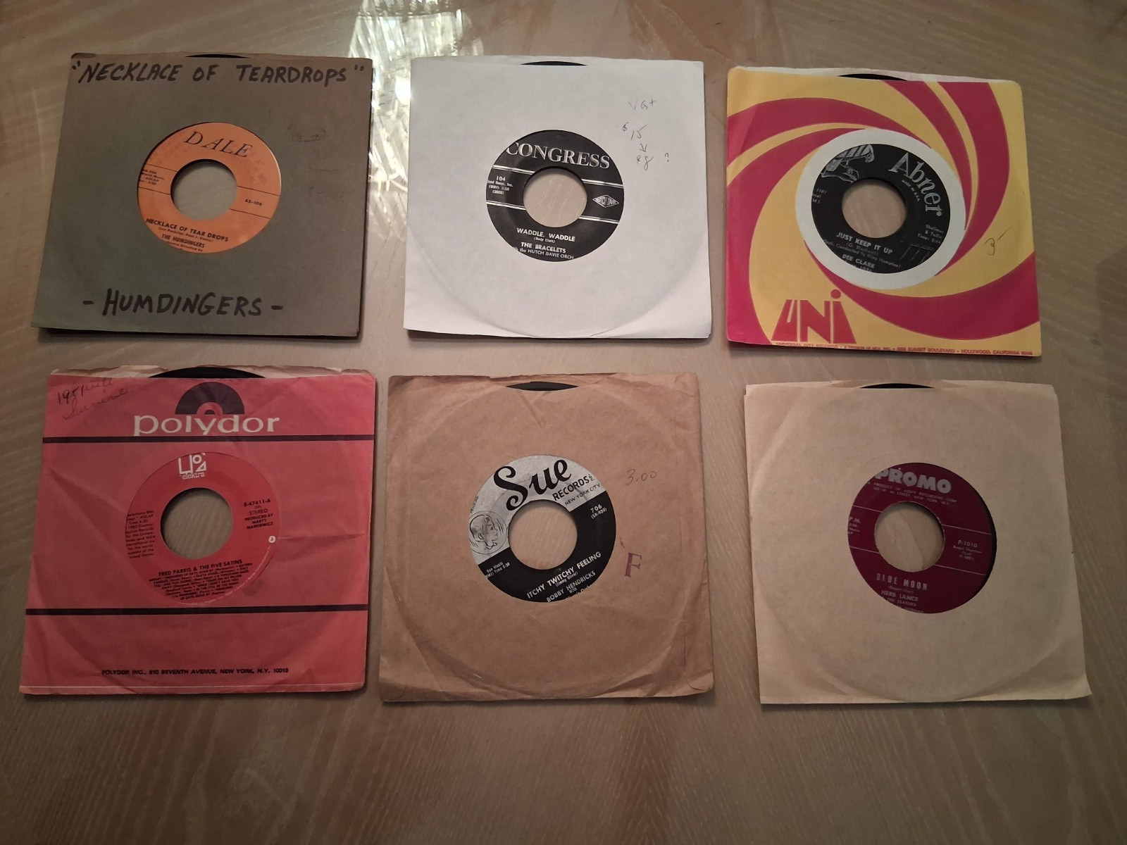 168 Original 45 PM R & B, Doo Wop Related Rock, Country 1950’s 1960’s Records