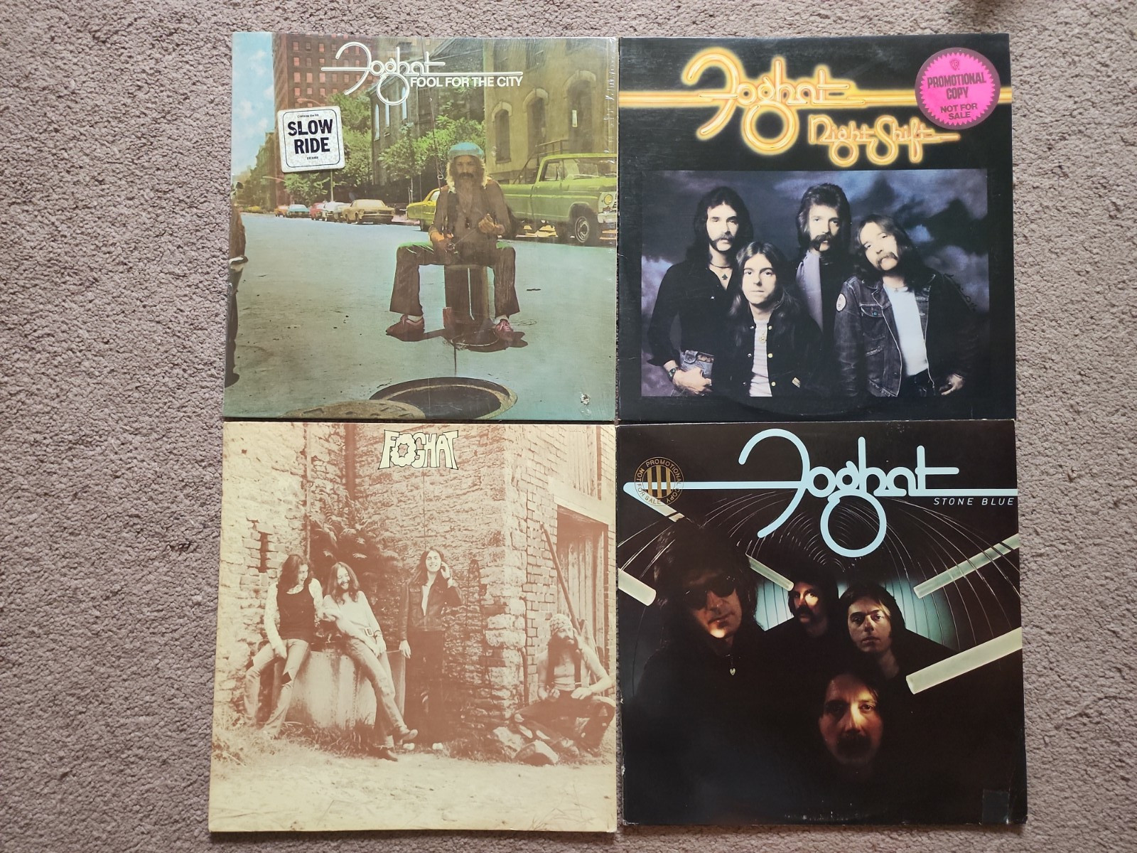 4 Foghat Vinyl Promos Lot Vintage Hype Cut Out EX/VG+ ST Fool Night Shifts