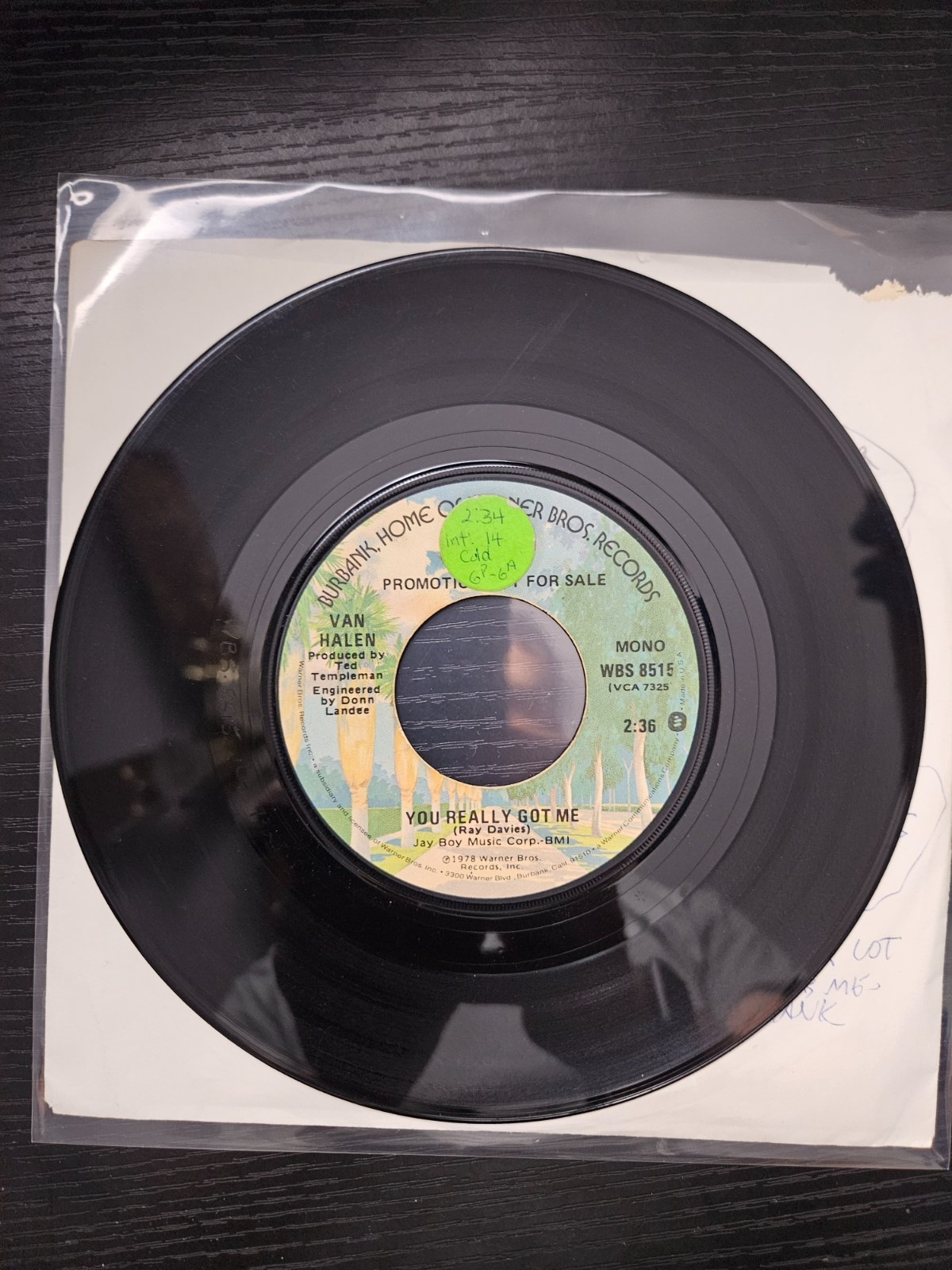 Van Halen, You Really Got Me, 1978 Warner Bros. Mono/Stereo Hard Rock Promo