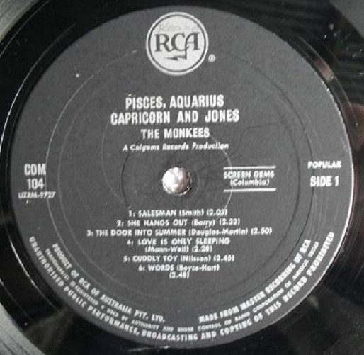 The Monkees Mickey Dolenz Mike Nesmith Jones Tork Import 60s 12″ LP & 2×7″ recor