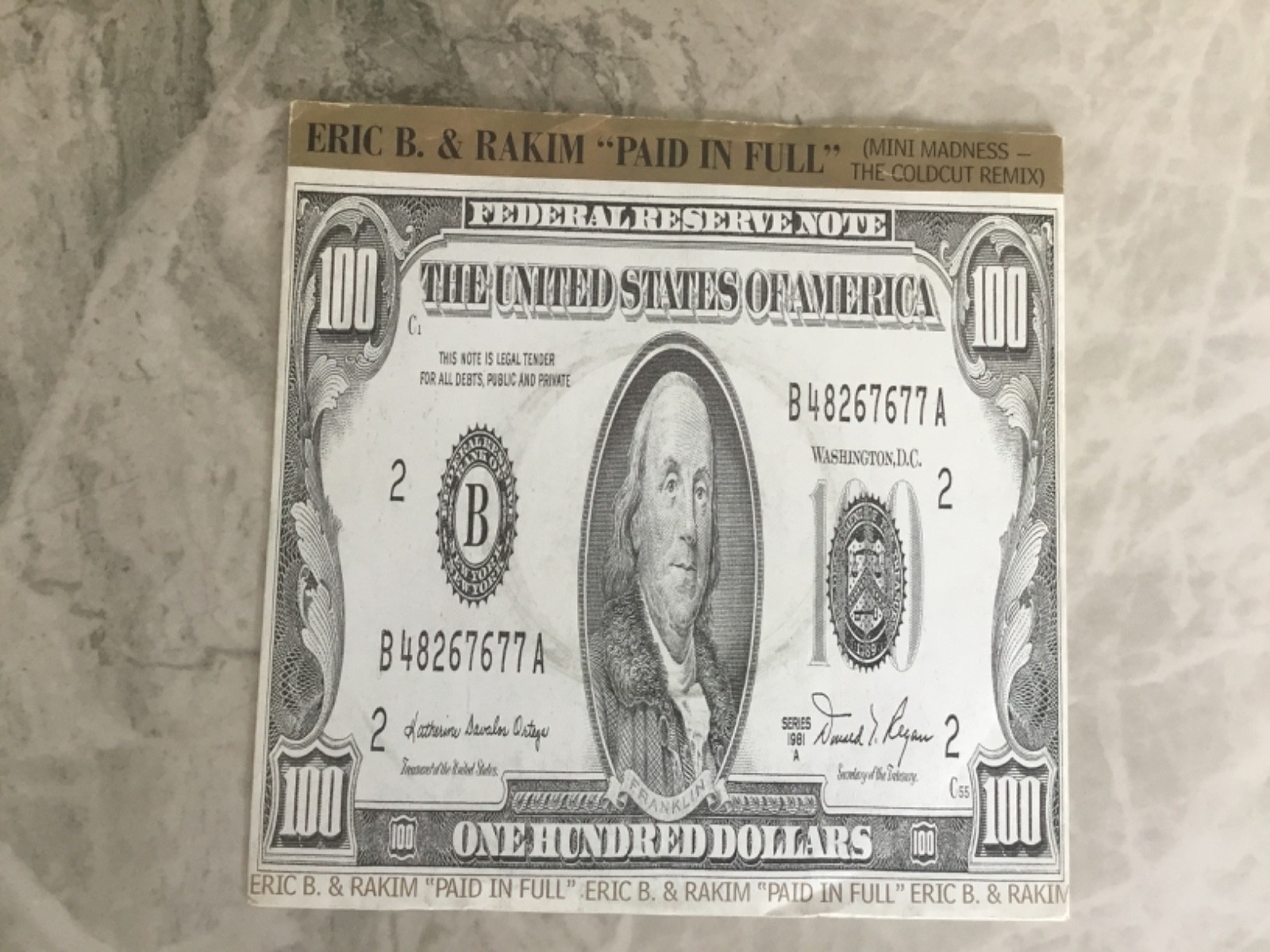 ERIC B & RAKIM PAID IN FULL (EDITED VERSION) 7″ SINGLE RECORD 1987 Excellent