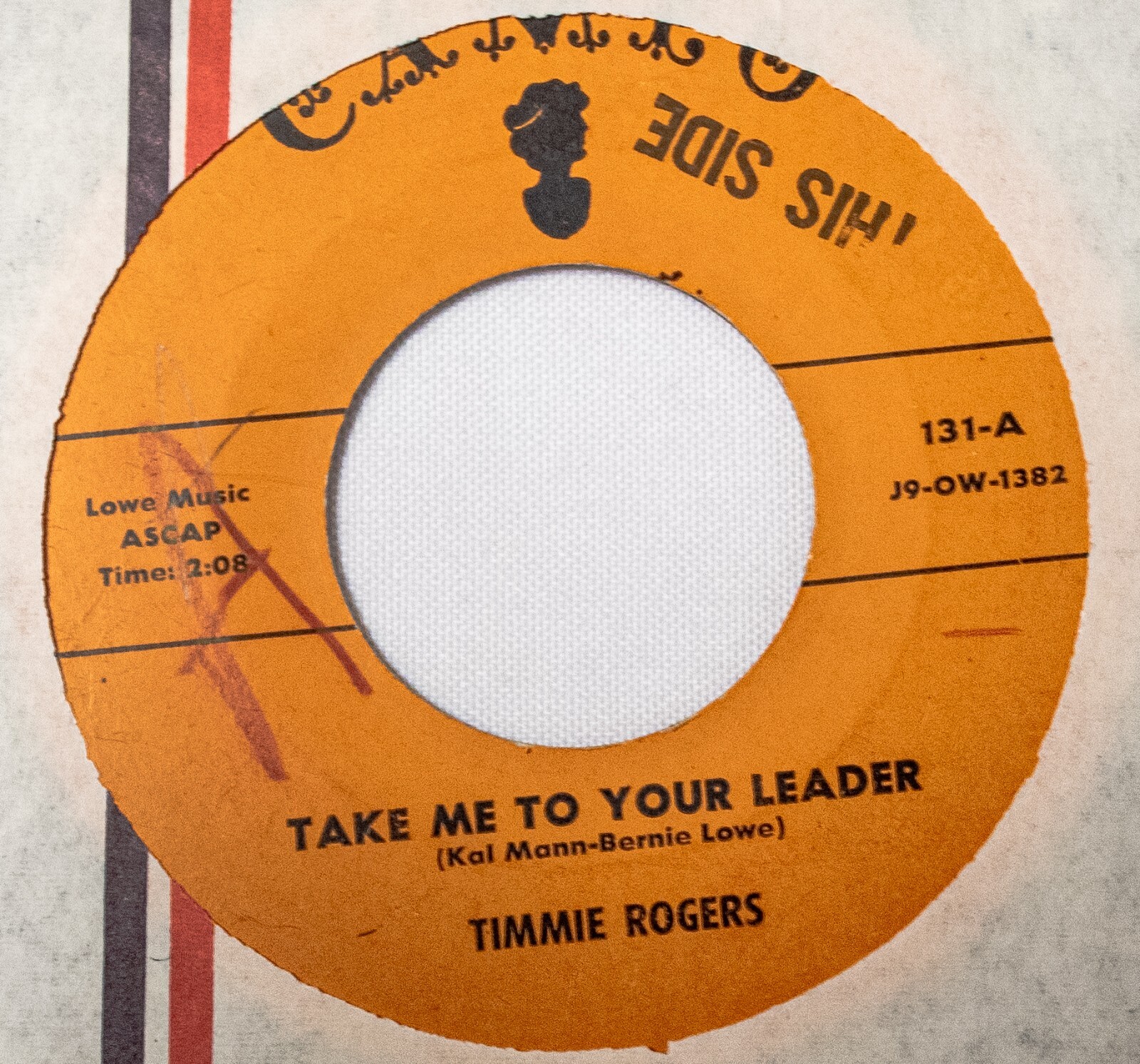 Timmie Rogers R&B 45 Take Me To Your Leader bw Fla-Ga-La-Pa on Cameo
