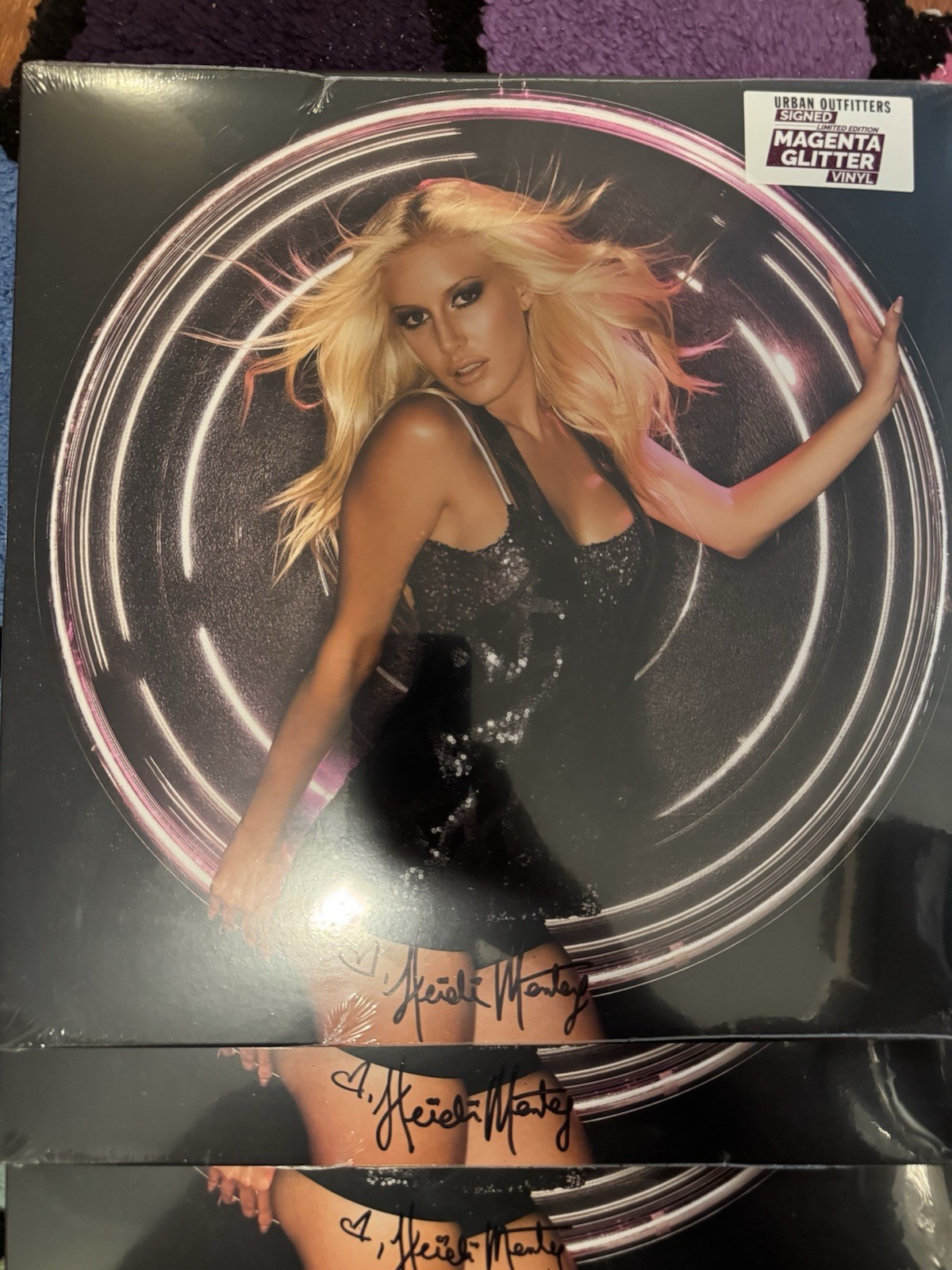 Heidi Montag Superficial Urban Outfitters Vinyl Signed Cover Magenta Glitter