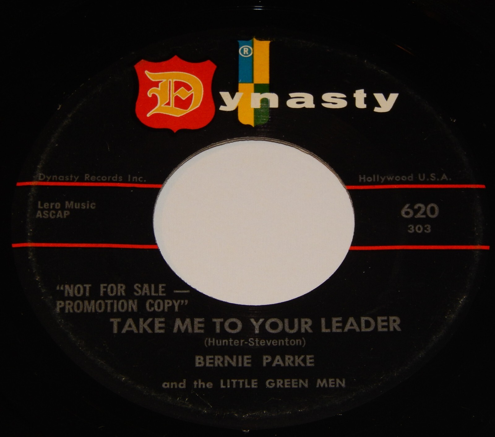Vintage Record, BERNIE PARKE: TAKE ME TO YOUR LEADER, 45rpm, 1959, Pop, Novelty