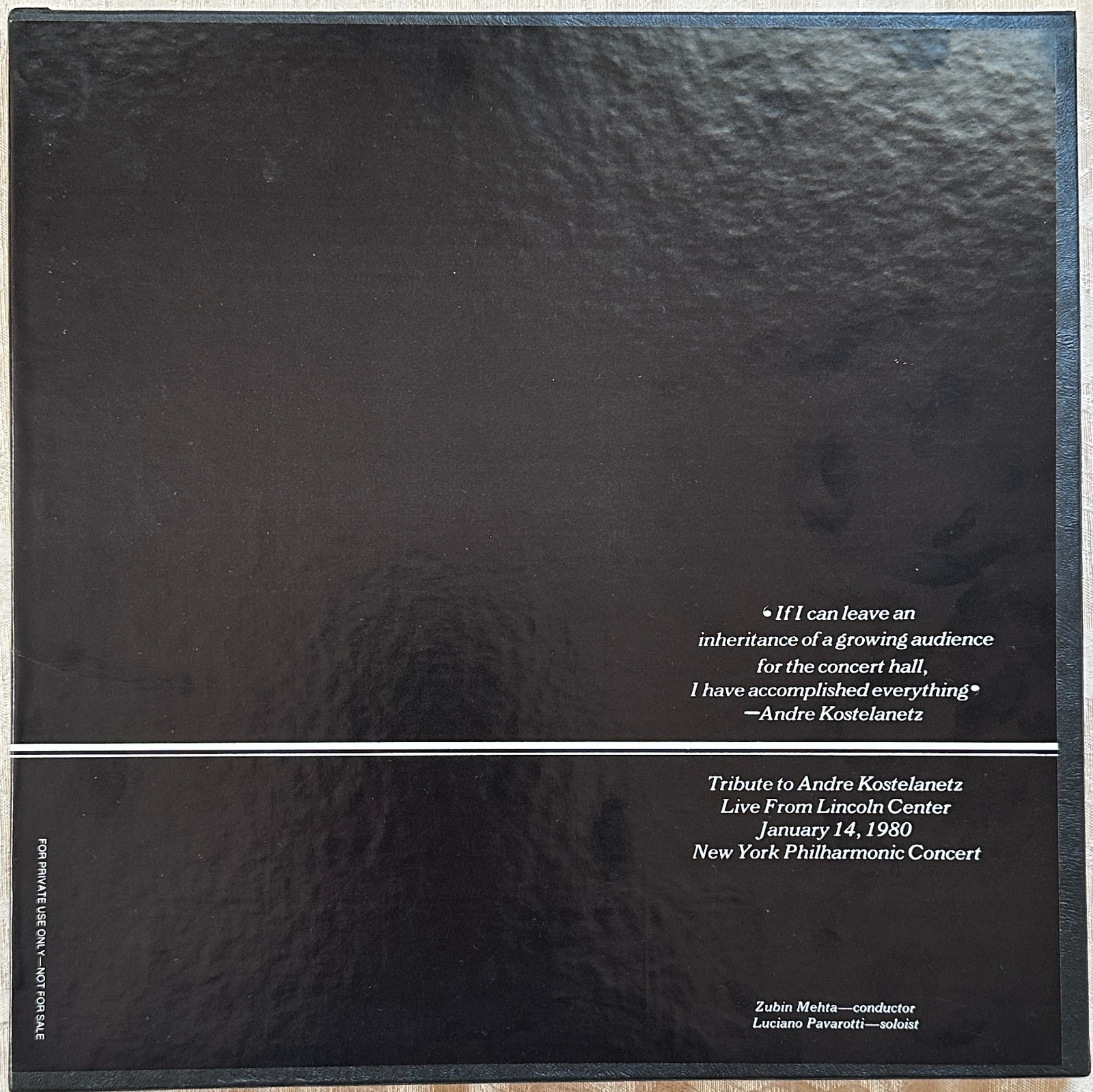 TRIBUTE TO ANDRE KOSTELANETZ, LIVE FROM LINCOLN CENTER, USED 2 LP VINYL BOX SET