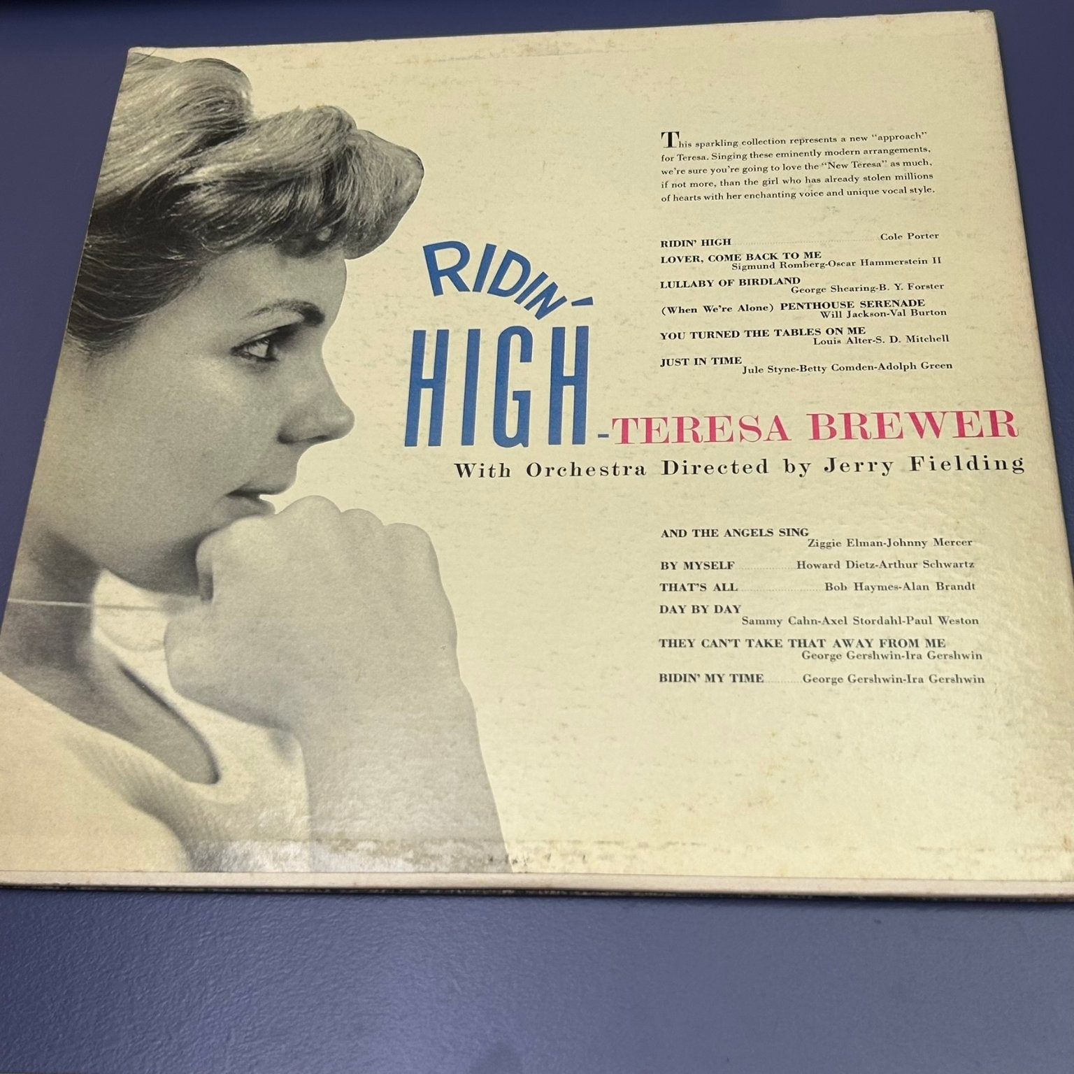Teresa Brewer – Ridin’ High LP Record 1959 Coral Pop Vocal Jazz Cheesecake