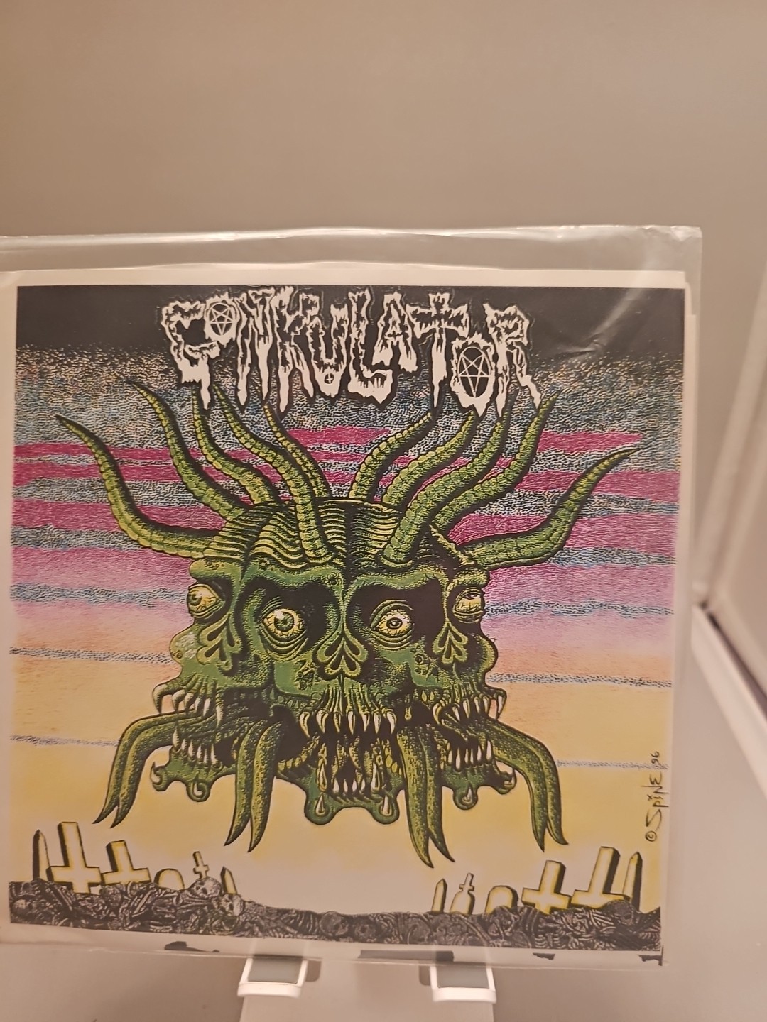 GONKULATOR FINAL EXIT SPLIT 7″ RARE BLUE VINYL BLACK METAL NOISE GRINDCORE