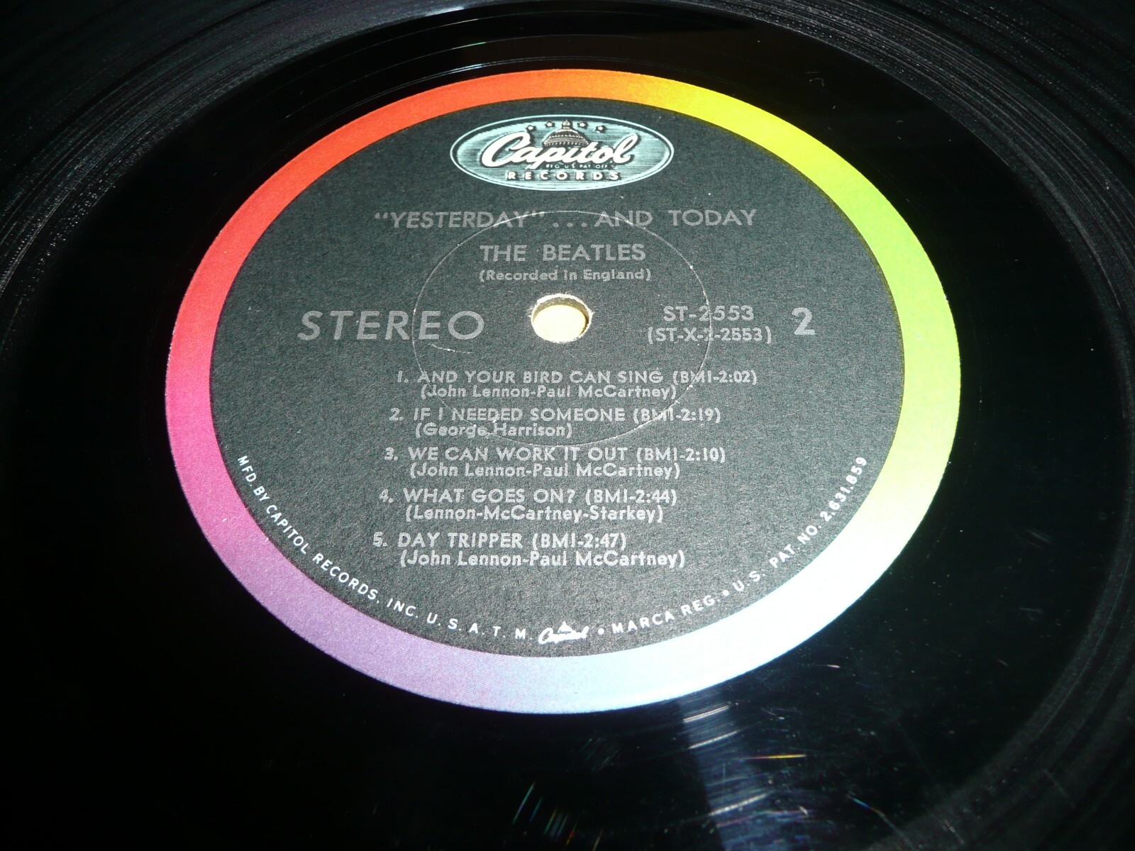 record LP rare Beatles Stereo Yesterday and Today Trunk Cover No RIAA VG+