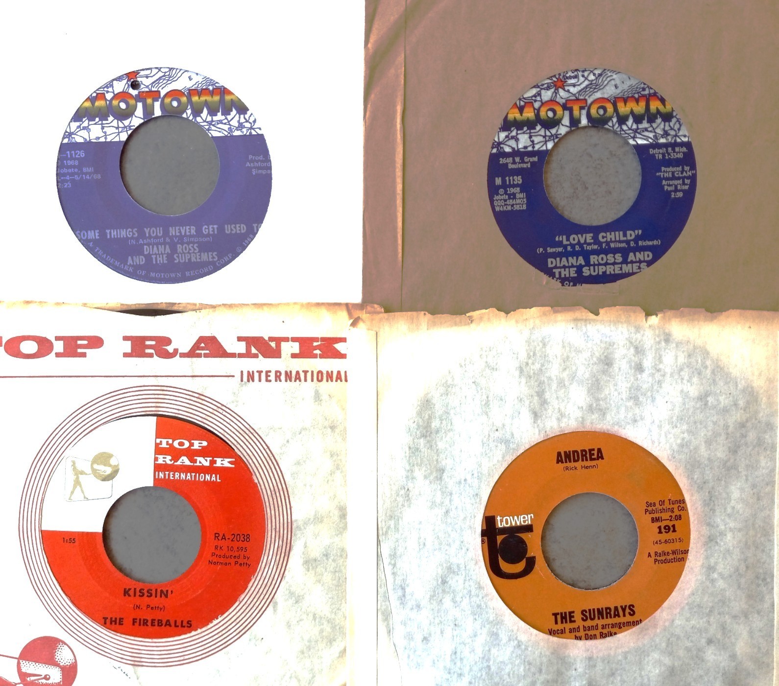 LOT OF 52 VINTAGE 45 RPM RECORDS – LOT #72 -LOOK CLOSELY FOR RARE GEMS