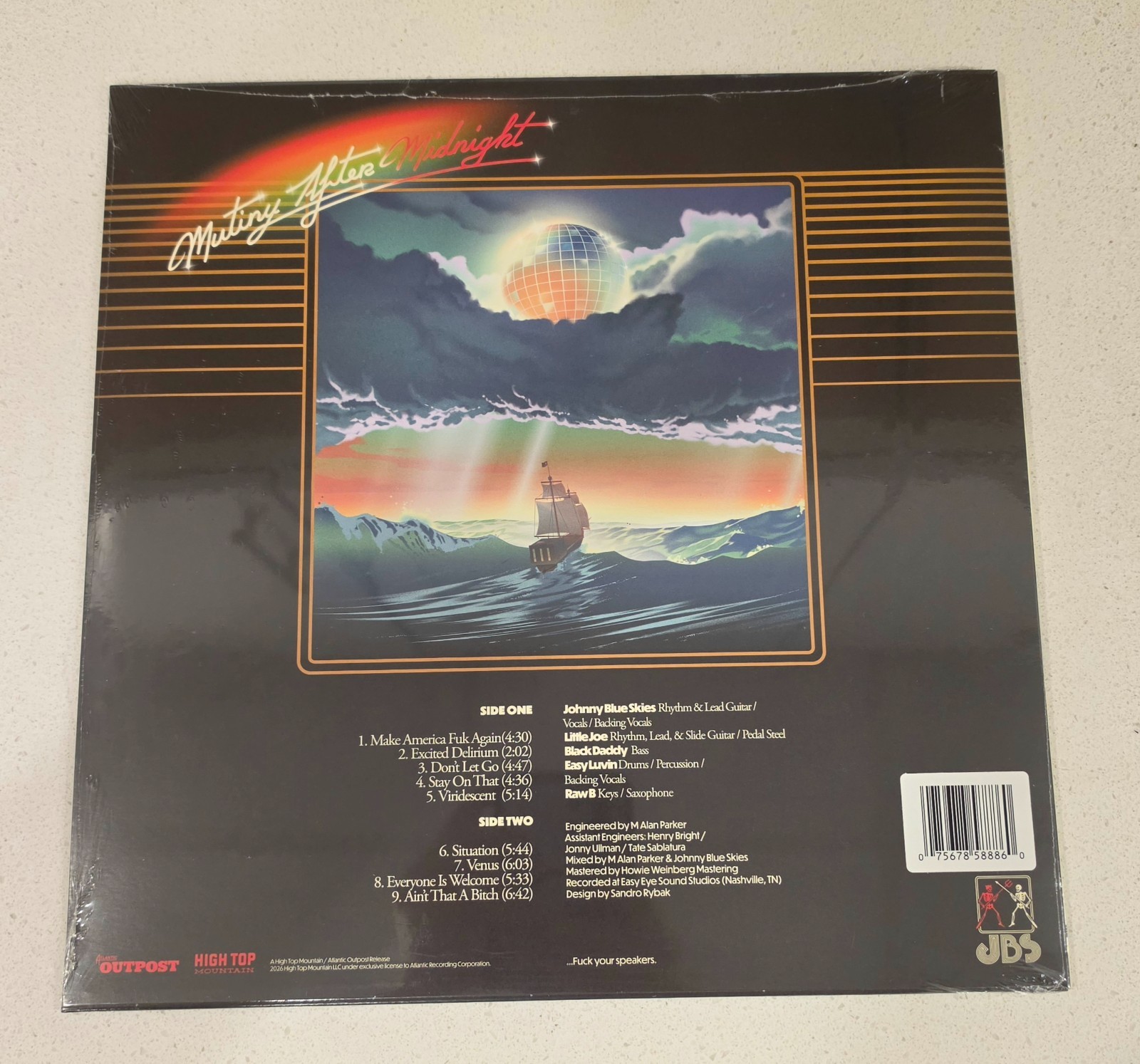 JOHNNY BLUE SKIES MUTINY AFTER MIDNIGHT BLACK VINYL LP NEW SEALED