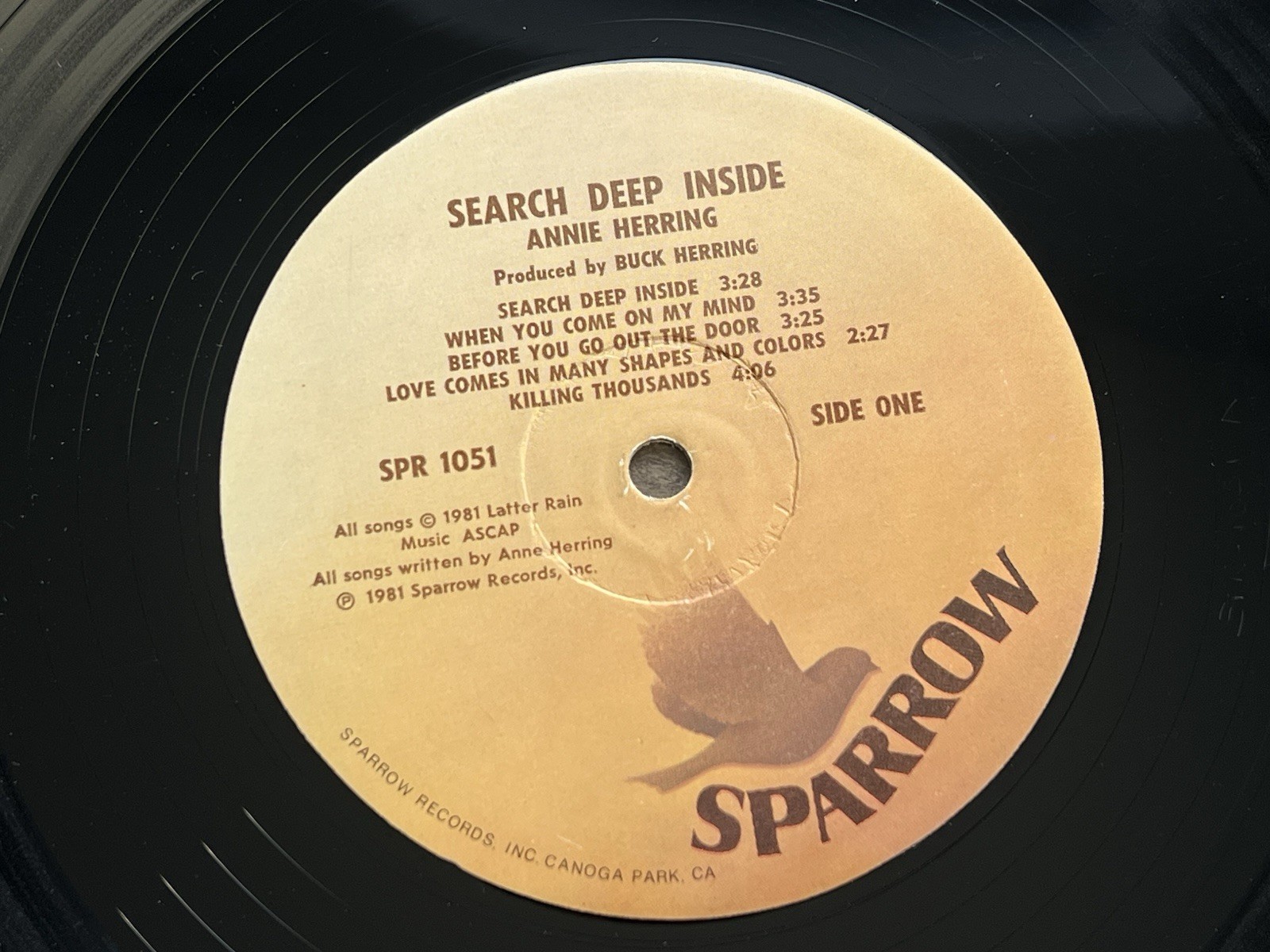 Annie Herring Search Deep Inside Vinyl LP SPR 1051 VG+ Shrink Hype Lyrics Sleeve