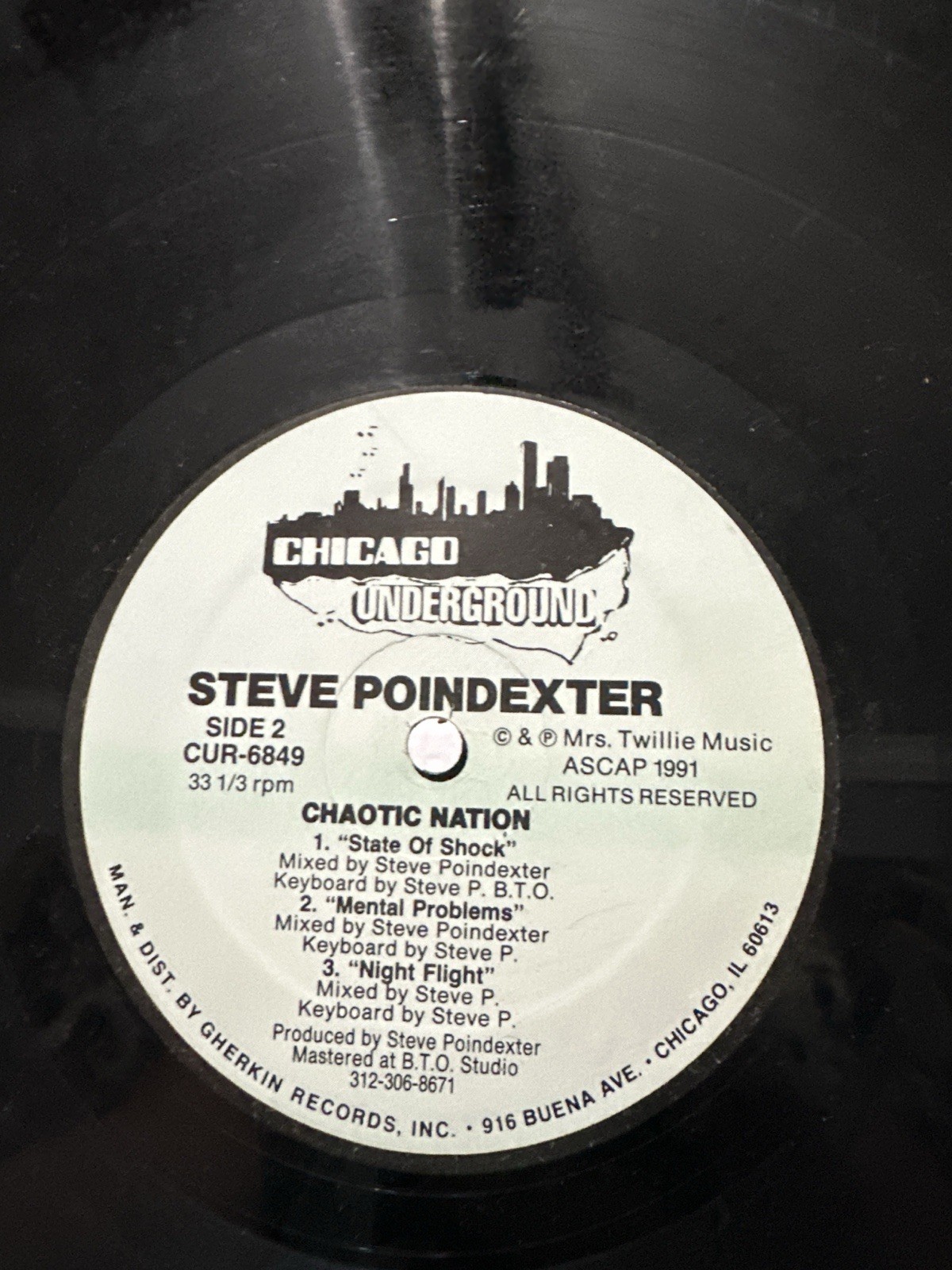 Steve Poindexter – Chaotic Nation 12” Chicago Underground Acid House