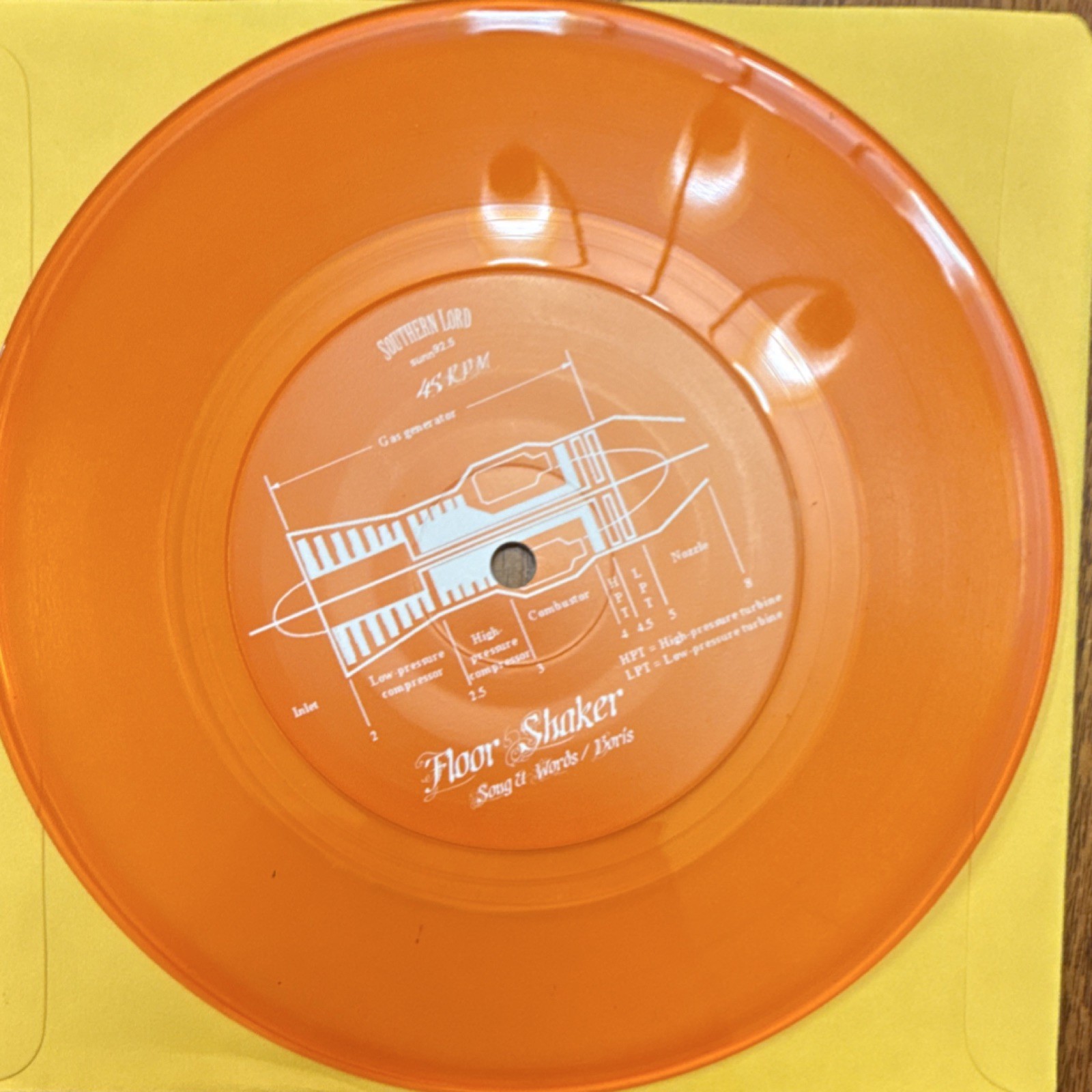 Boris Statement / Floor Shaker Vinyl Record Orange 45 RPM Southern Lord