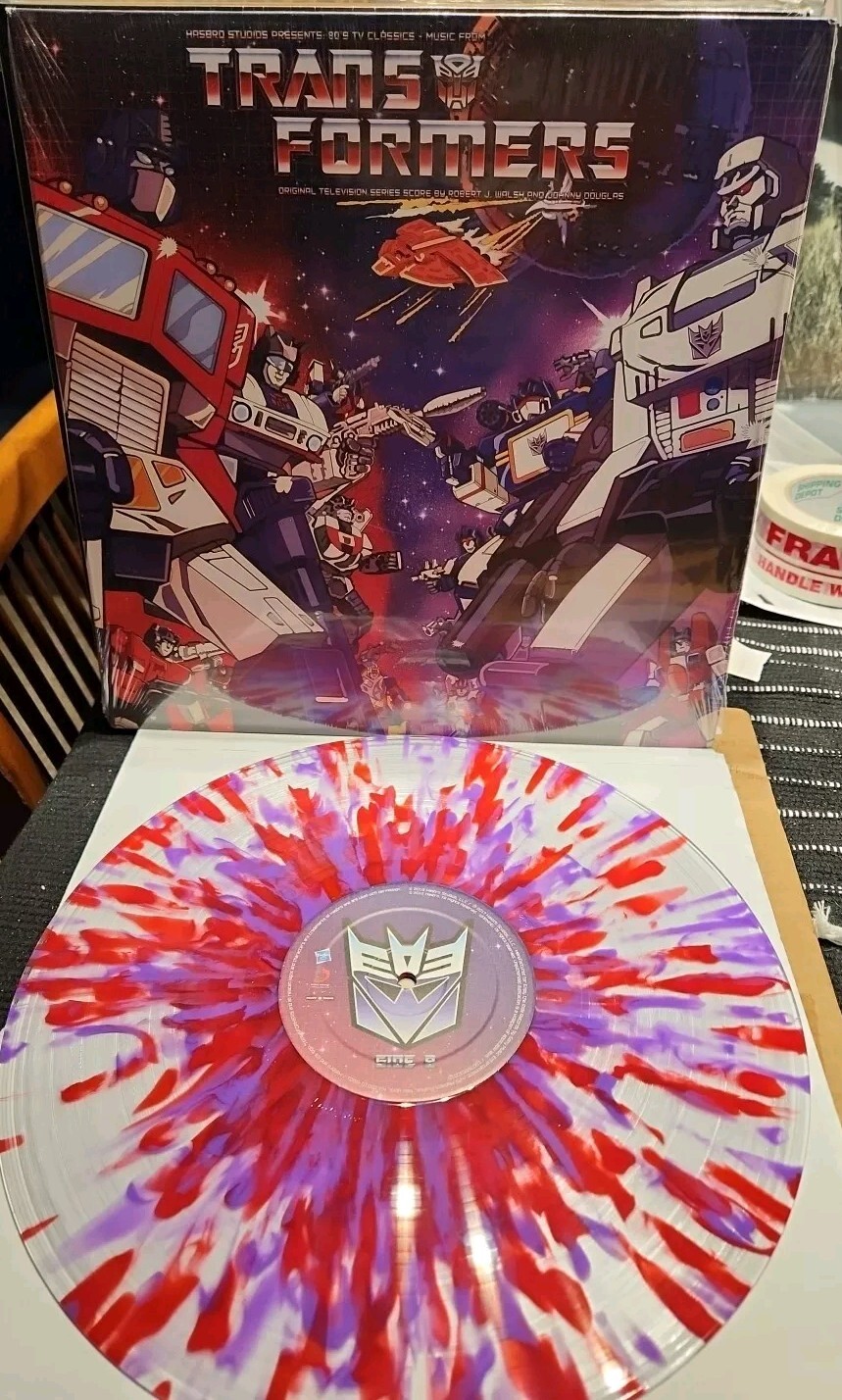 HASBRO ’80S TV CLASSICS: TRANSFORMERS VINYL LP OOP Clear Battle Splatter Color