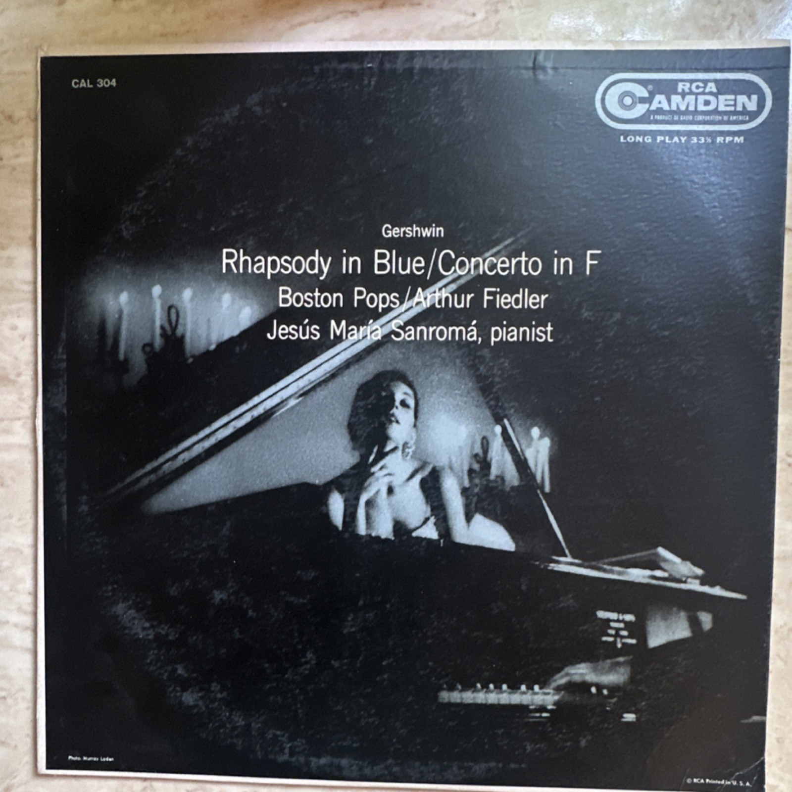 RCA Camden Gershwin Rhapsody in Blue Concerto in F Boston Pops LP Vinyl CAL 304