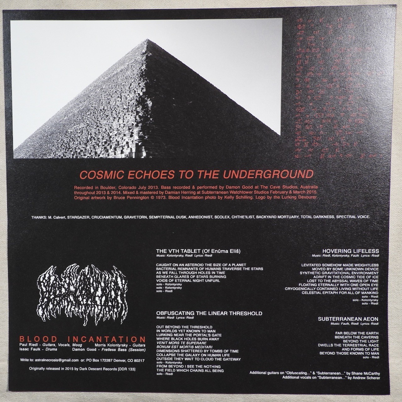 Blood Incantation – Interdimensional Extinction EP 2022 China OBI/poster NM /200