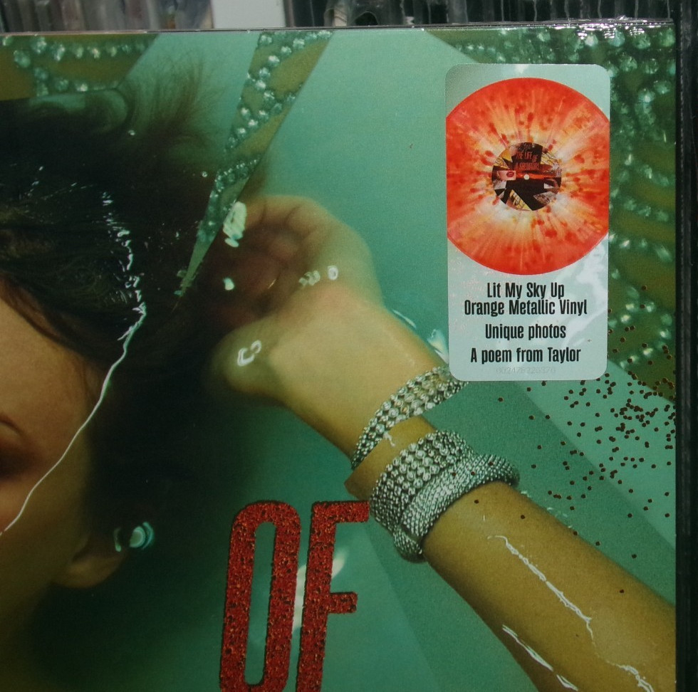 TAYLOR SWIFT THE LIFE OF A SHOWGIRL ORANGE & RED GOLD LP THE FATE OF OPHELIA