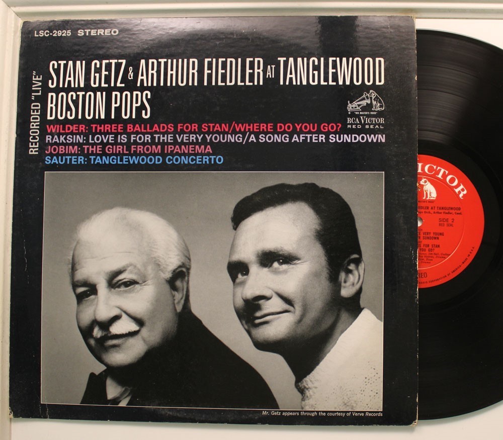 Stan Getz, Arthur Fiedler Lp At Tanglewood On Rca – Vg++ To Nm / Vg++