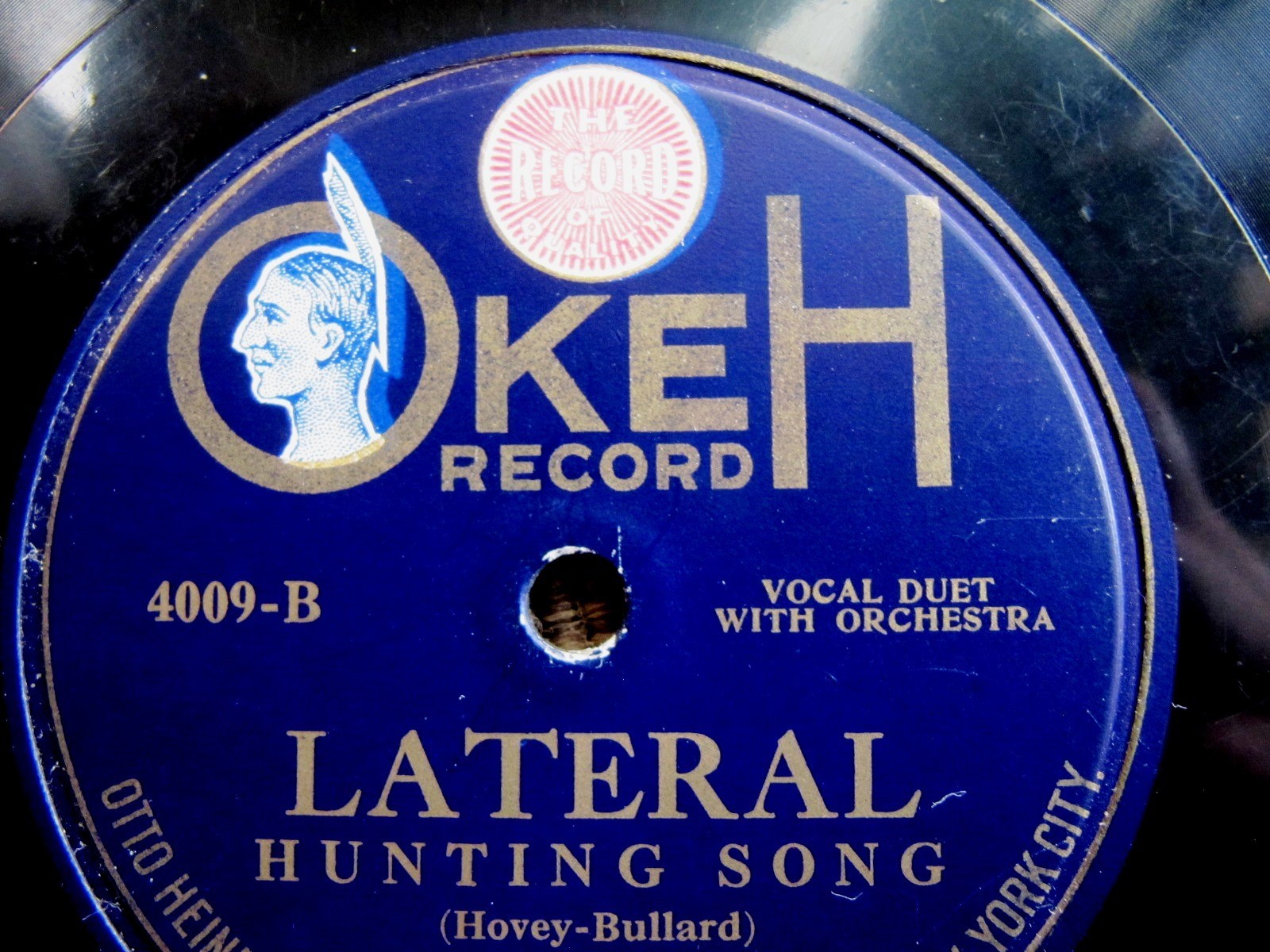 1919 American Indian Okeh 4009 Royal Dadmun Barit Frederic Bullard STEIN SONG