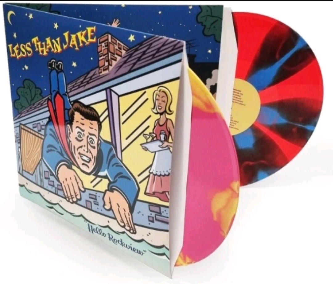 Less Than Jake – Hello Rockview 2LP 25th Anniversary Pink Yellow/Red Blue Vinyl