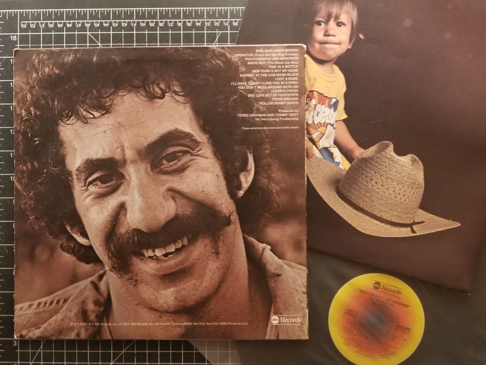 JIM CROCE Photographs & Memories LP 1974 VG+/VG+ w/ INNER Greatest Hits VINYL