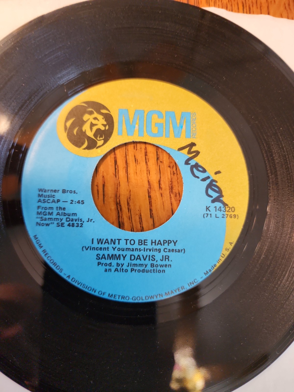 Pop 45 Sammy Davis, Jr. – I Want To Be Happy / The Candy Man On Mgm