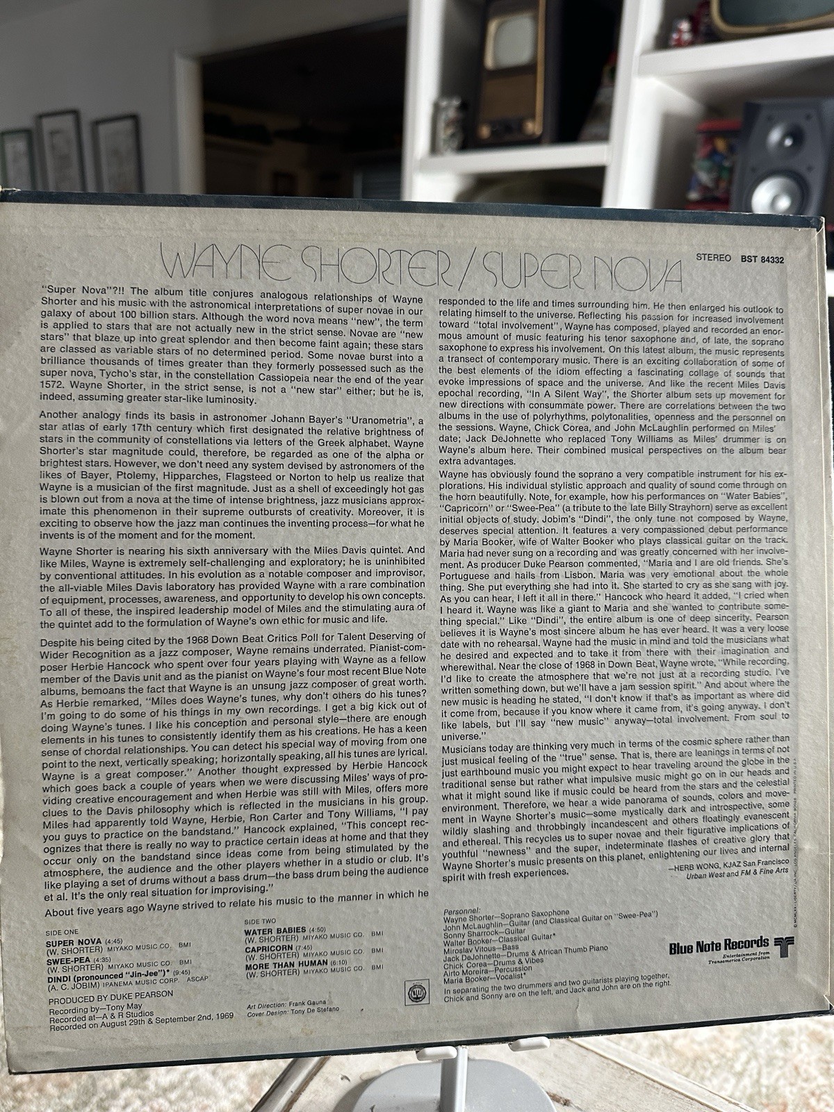 Wayne Shorter Super Nova LP Blue Note BST 84332 VG VG Ultrasonic Cleaned Rare