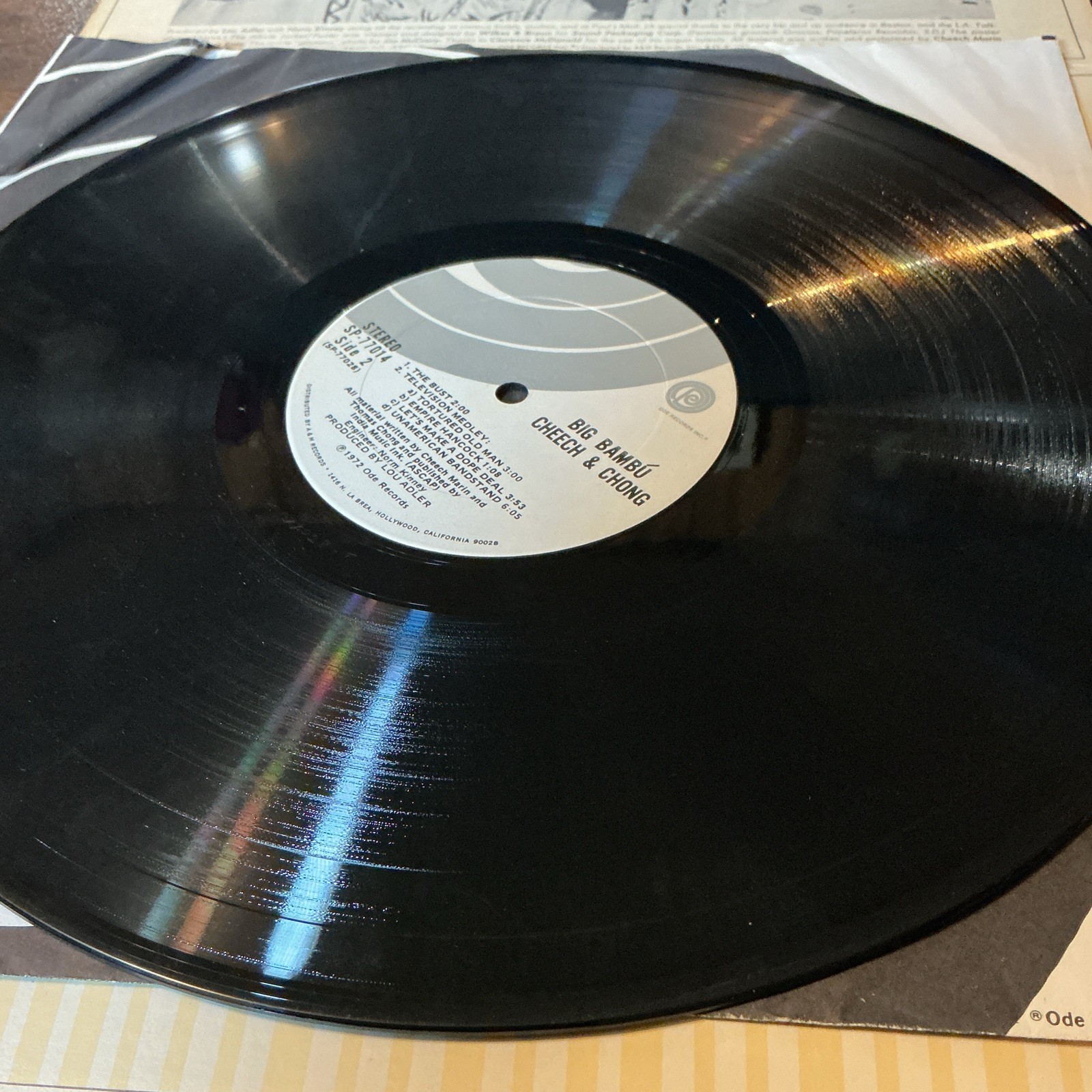 Cheech & Chong Big Bambu 12″ With Paper Vinyl LP Stereo Ode Records1972 SP-77014