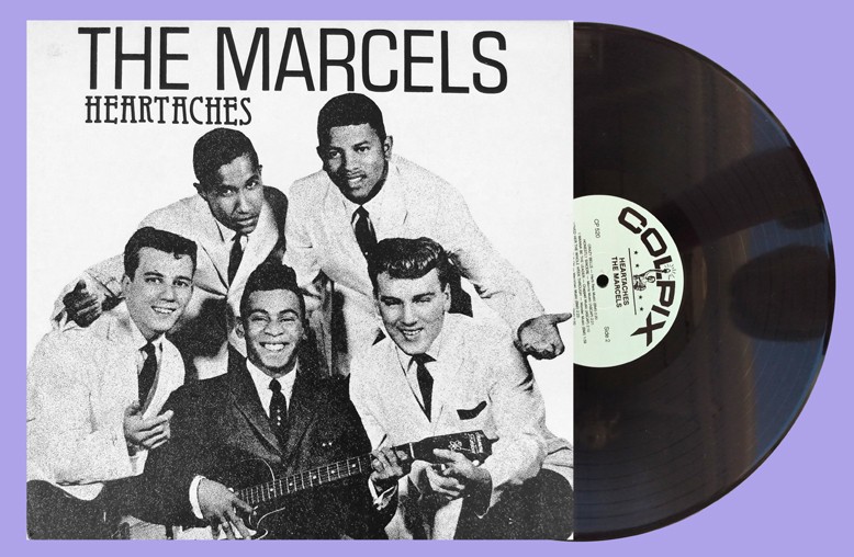 THE MARCELS “HEARTACHES” 33 RPM Album BLUE MOON + 19 More Songs! SEE! MINT-!