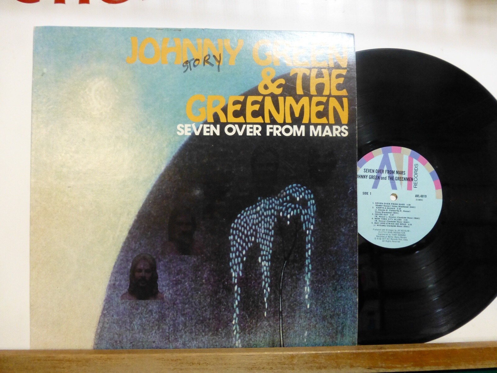 JOHNNY GREEN & THE GREEN MEN SEVEN OVER MARS NEAR MINT ROCK RARE LP