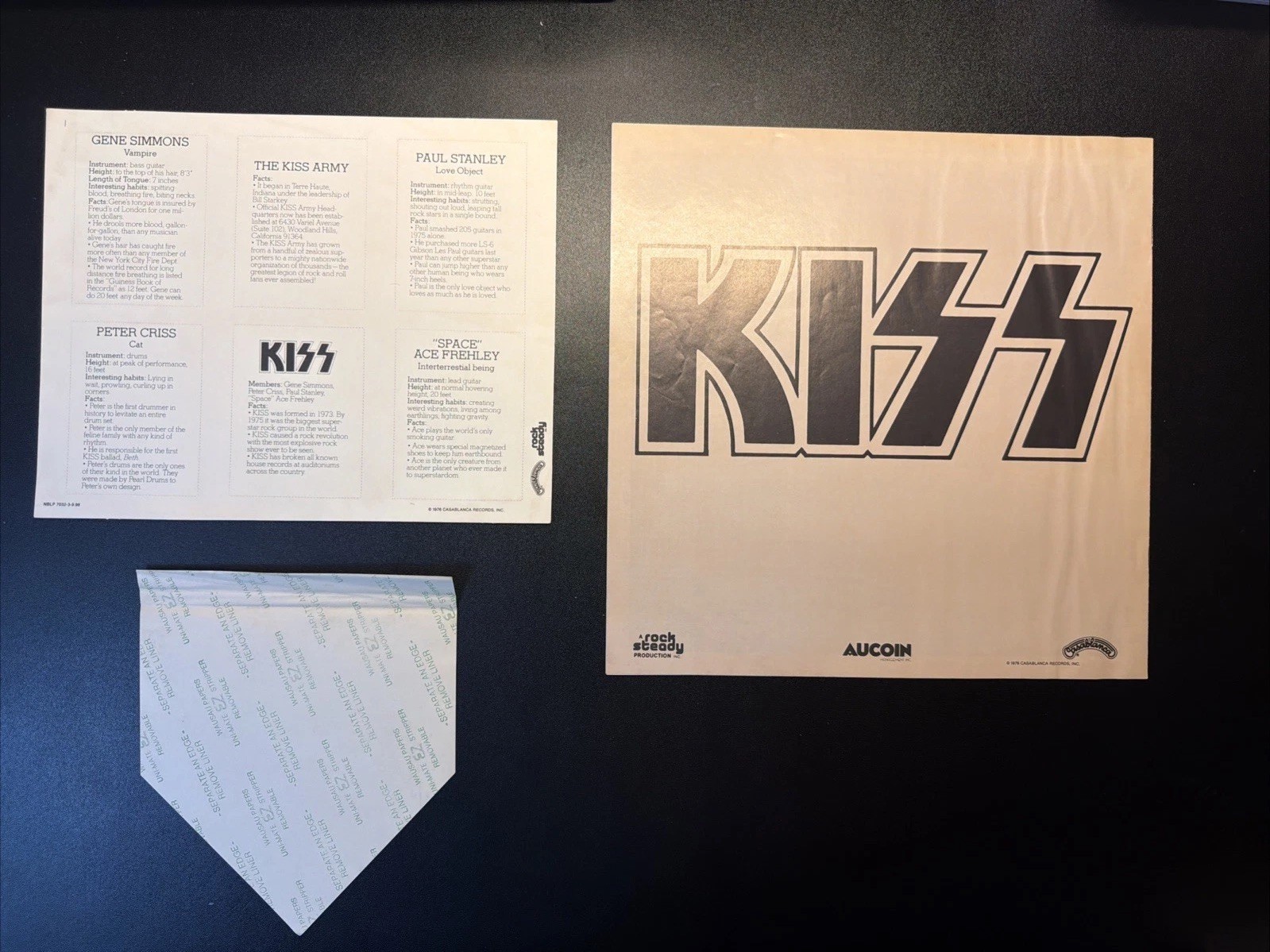 1976 KISS The Originals Vinyl Record LP with Inserts. Limited Edition 1st Print
