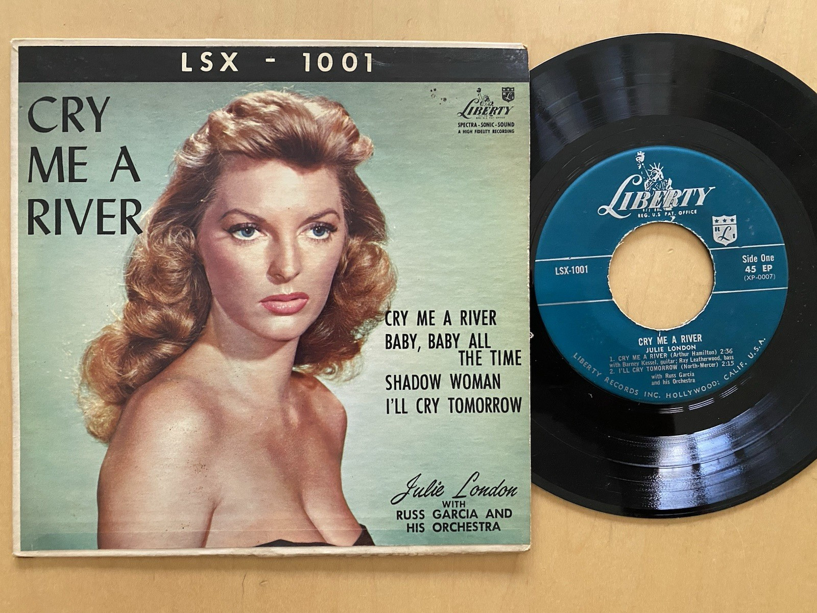 JULIE LONDON CRY ME A RIVER RARE 1956 7″ EP LIBERTY LSX-1001 JAZZ POP VOCAL VG