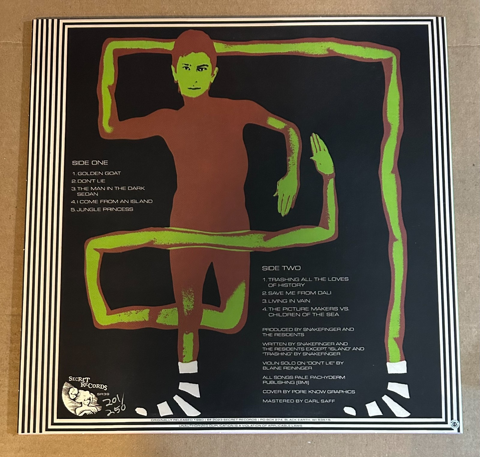 LP: SNAKEFINGER – Greener Postures GREEN PURPLE VINYL NEW REISSUE #201/250
